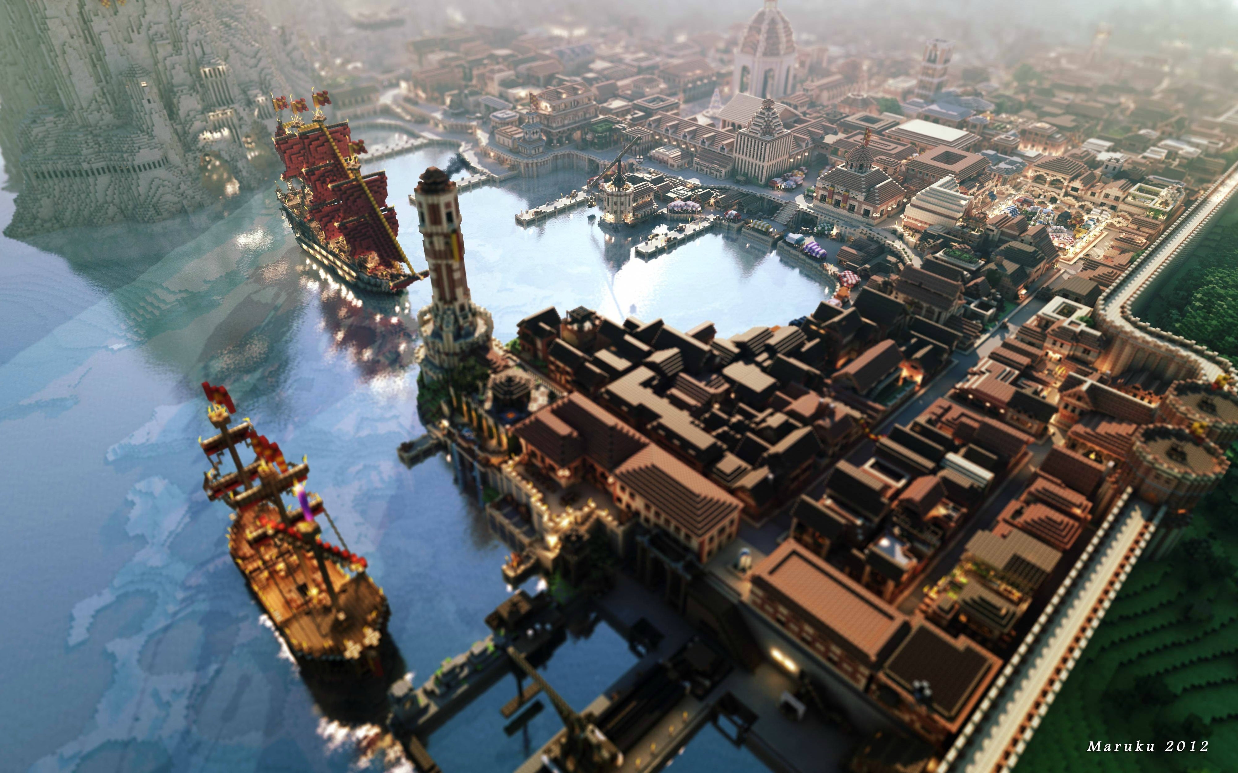 minecraft city Wallpapers