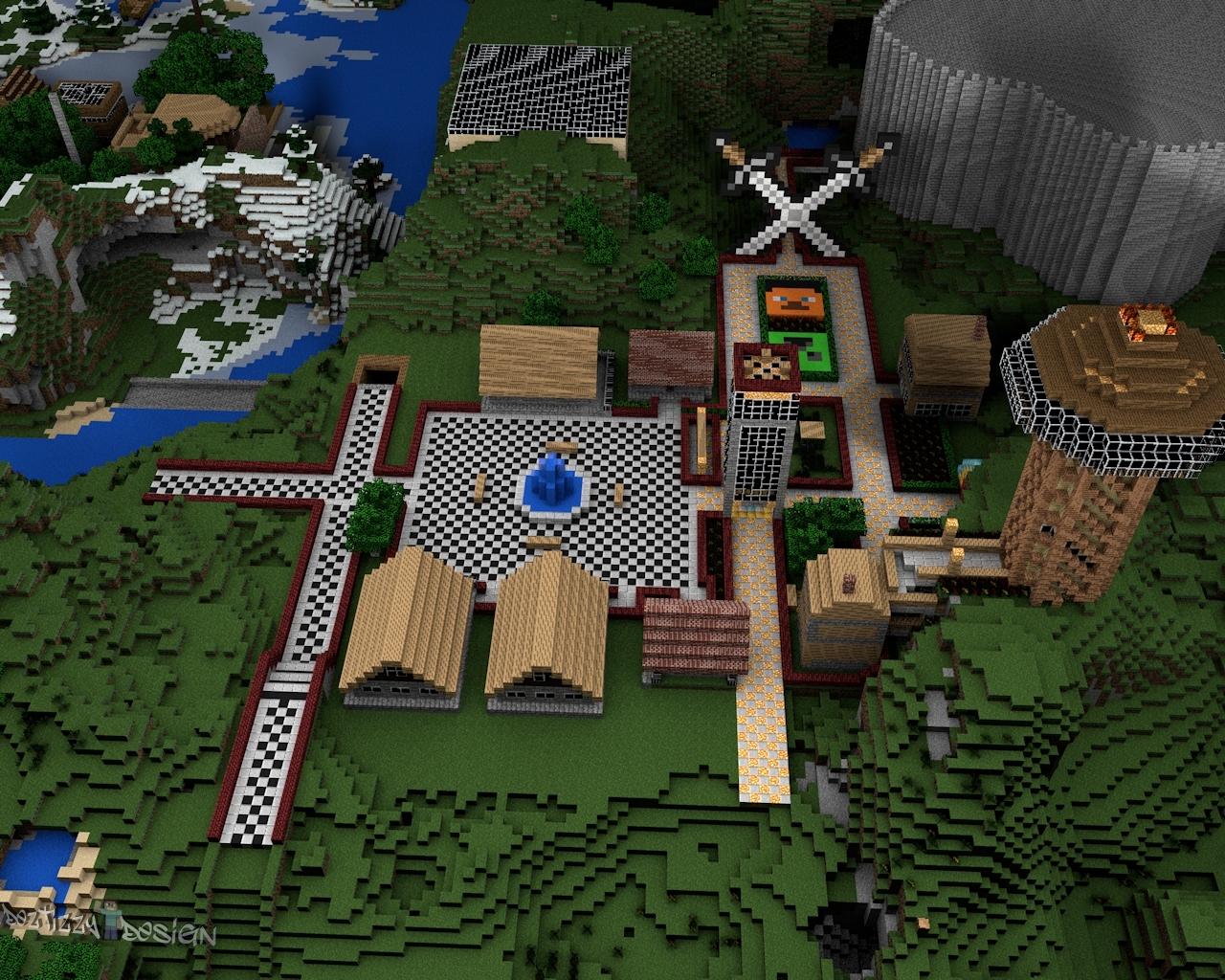 minecraft city Wallpapers