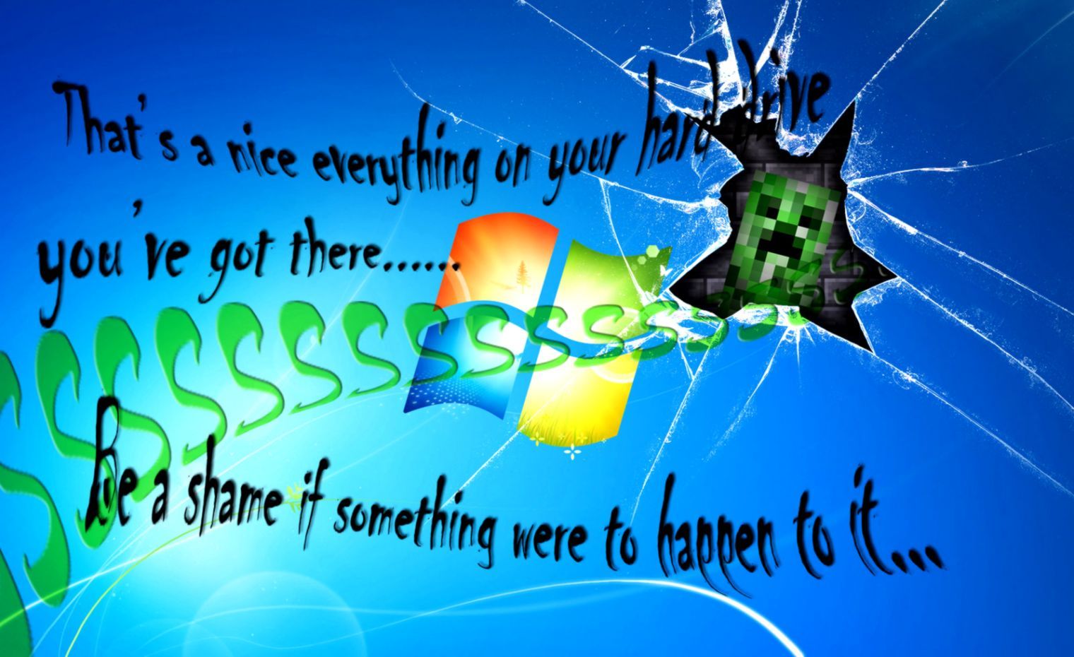 minecraft creeper glass brokenWallpapers