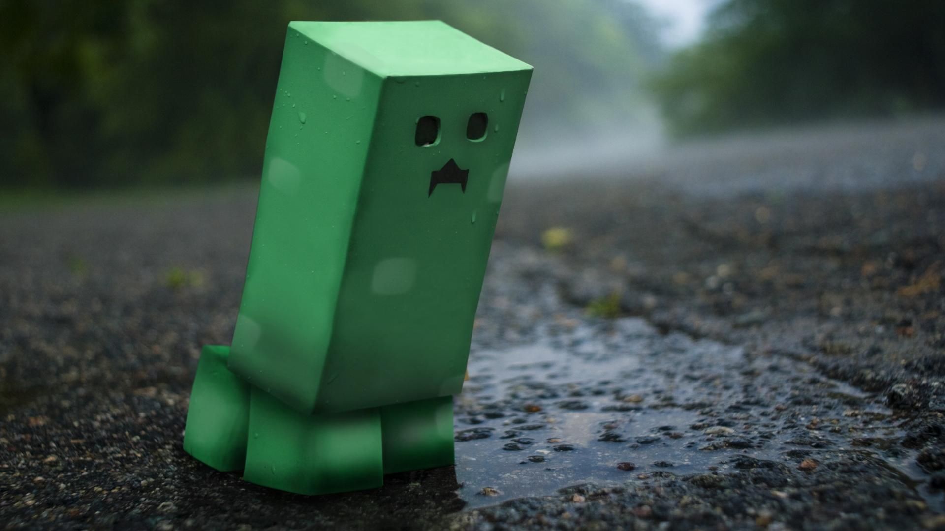 minecraft creeper glass brokenWallpapers