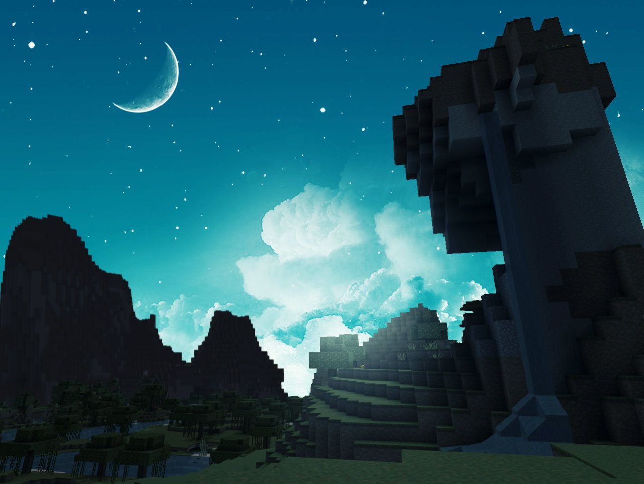 minecraft night Wallpapers