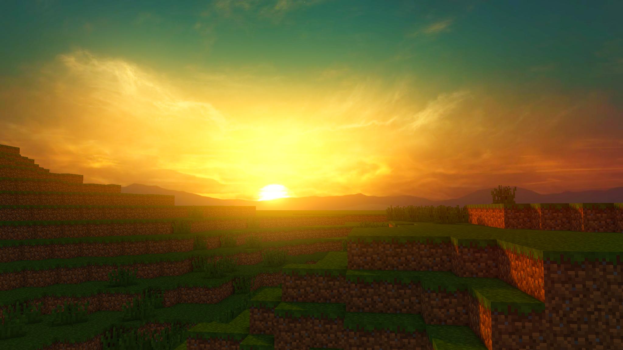 minecraft sunset Wallpapers