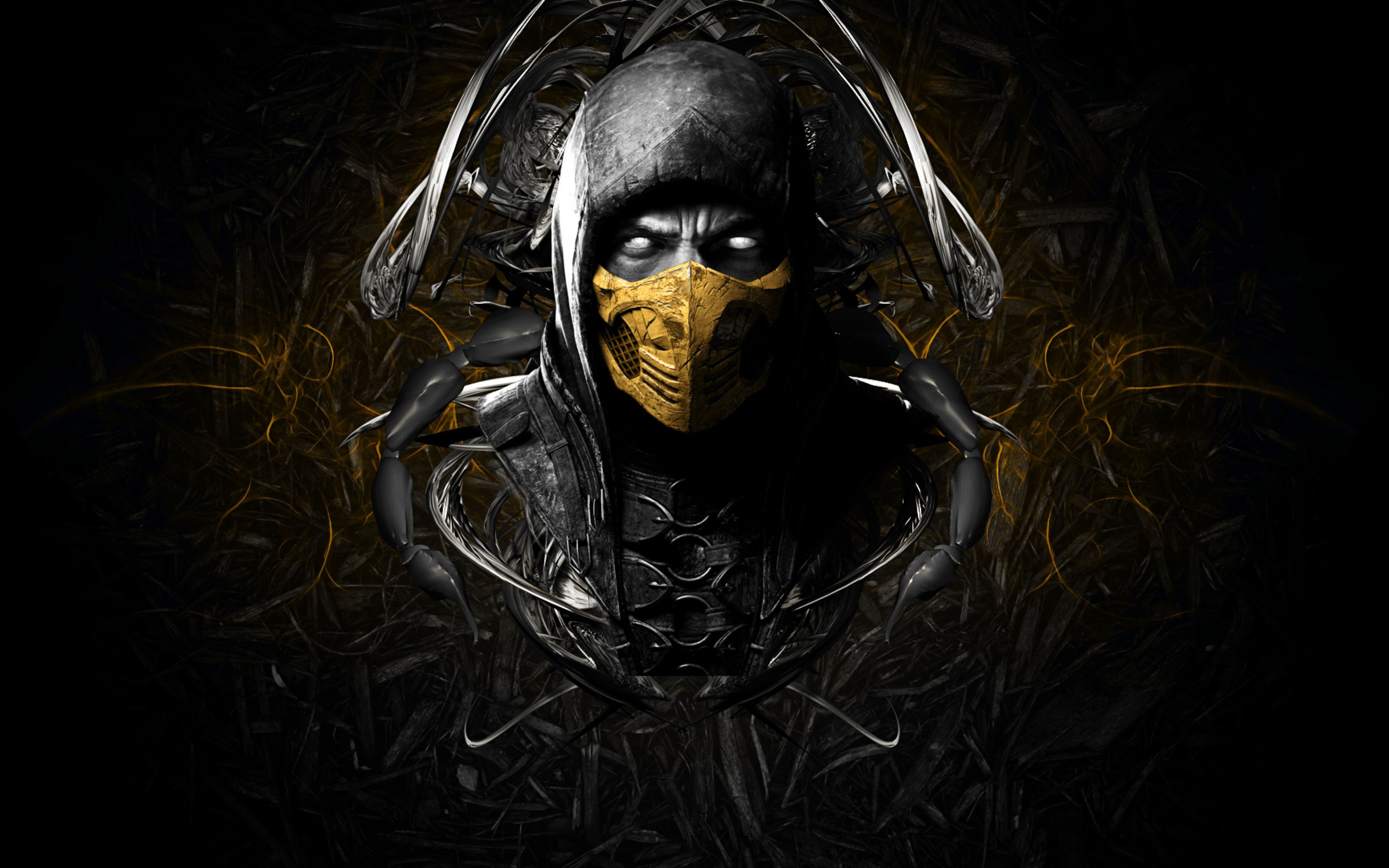 mortal kombat scorpion 4k desktopWallpapers