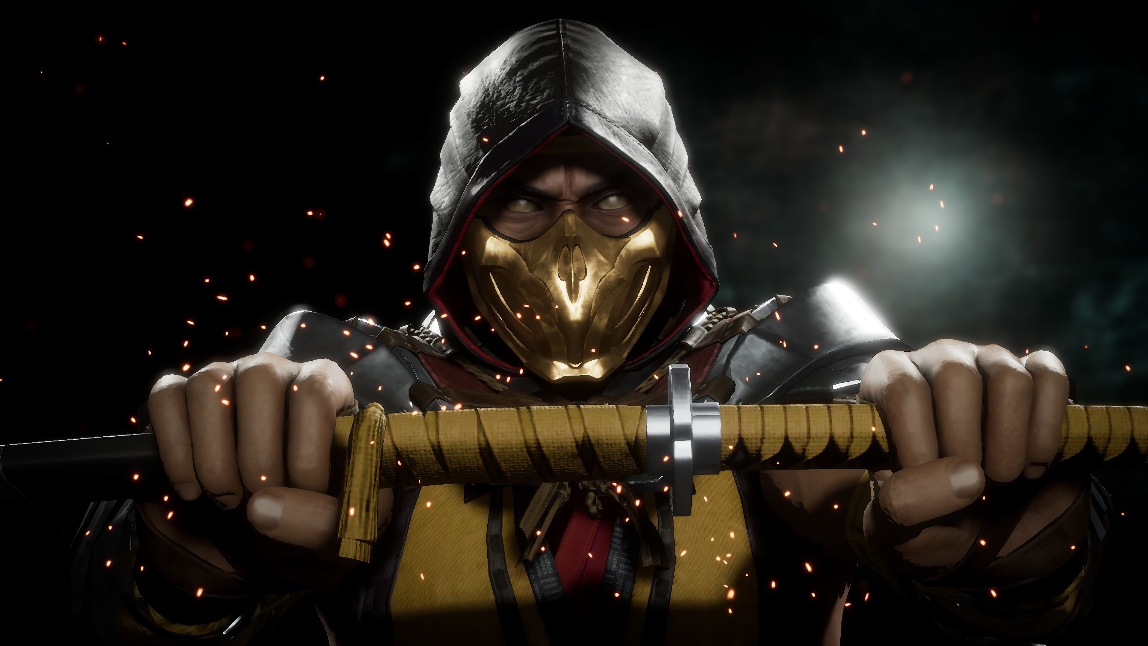 mortal kombat scorpion 4k desktopWallpapers