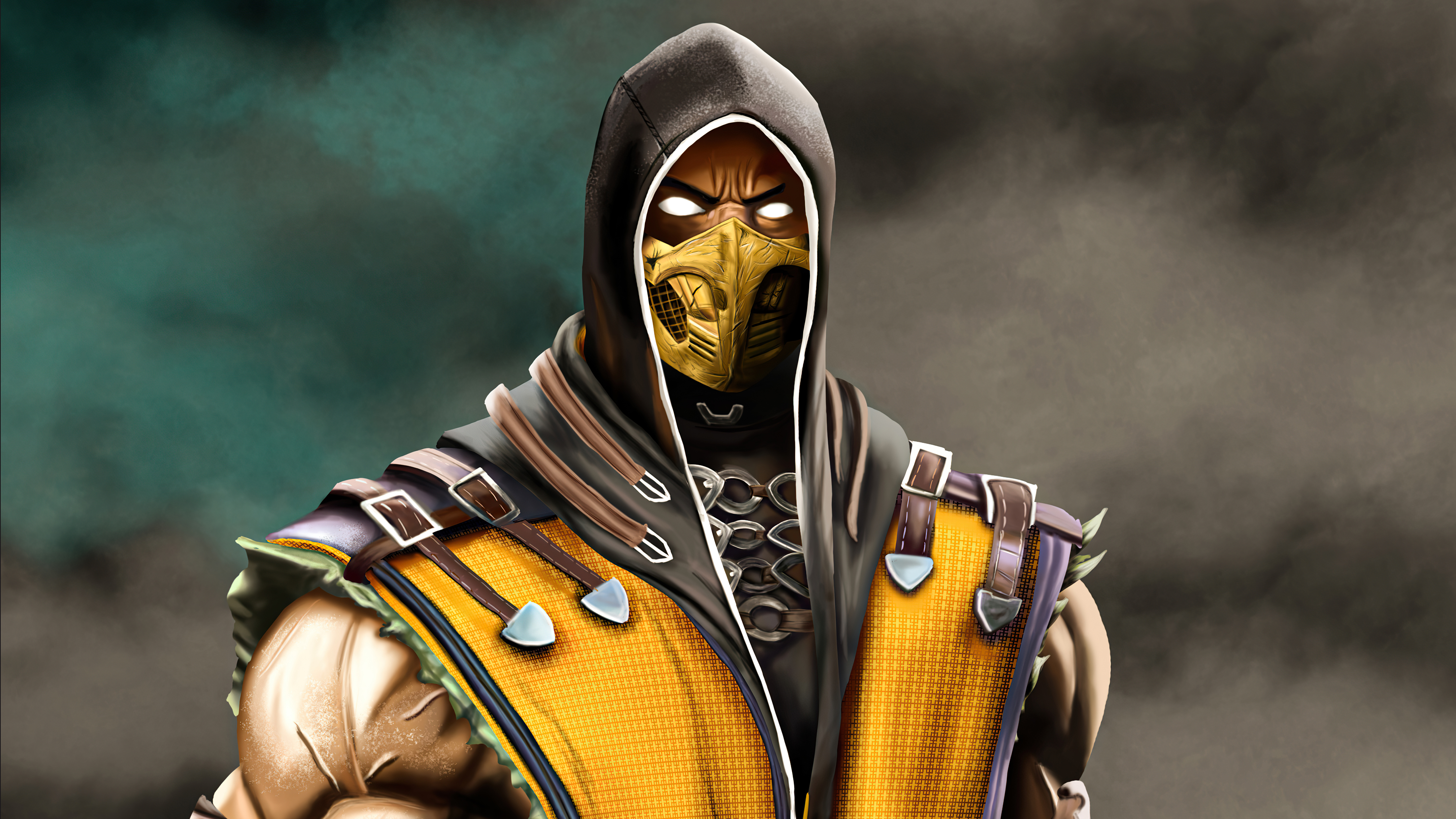 mortal kombat scorpion 4k desktopWallpapers