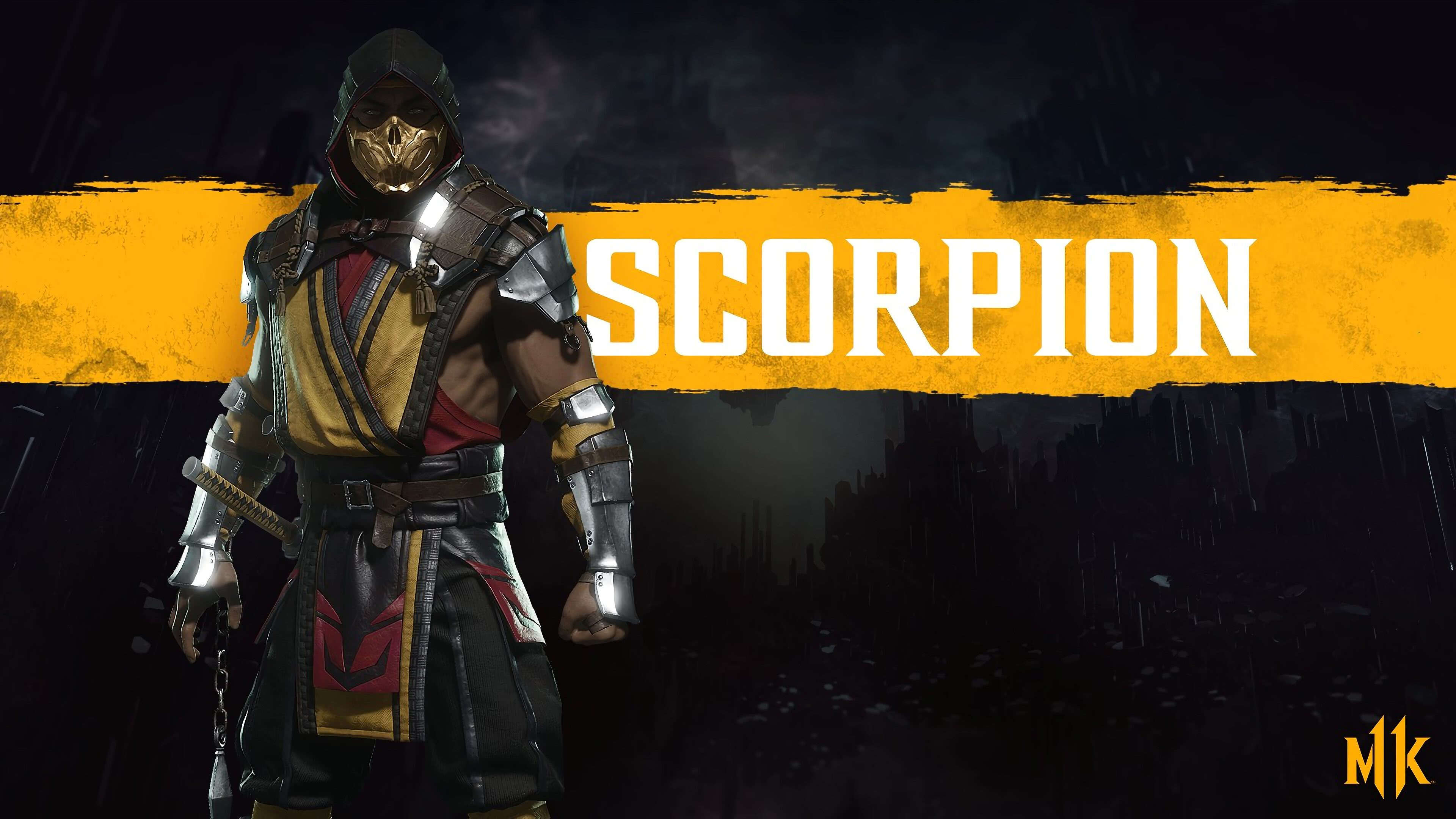 mortal kombat scorpion 4k desktopWallpapers