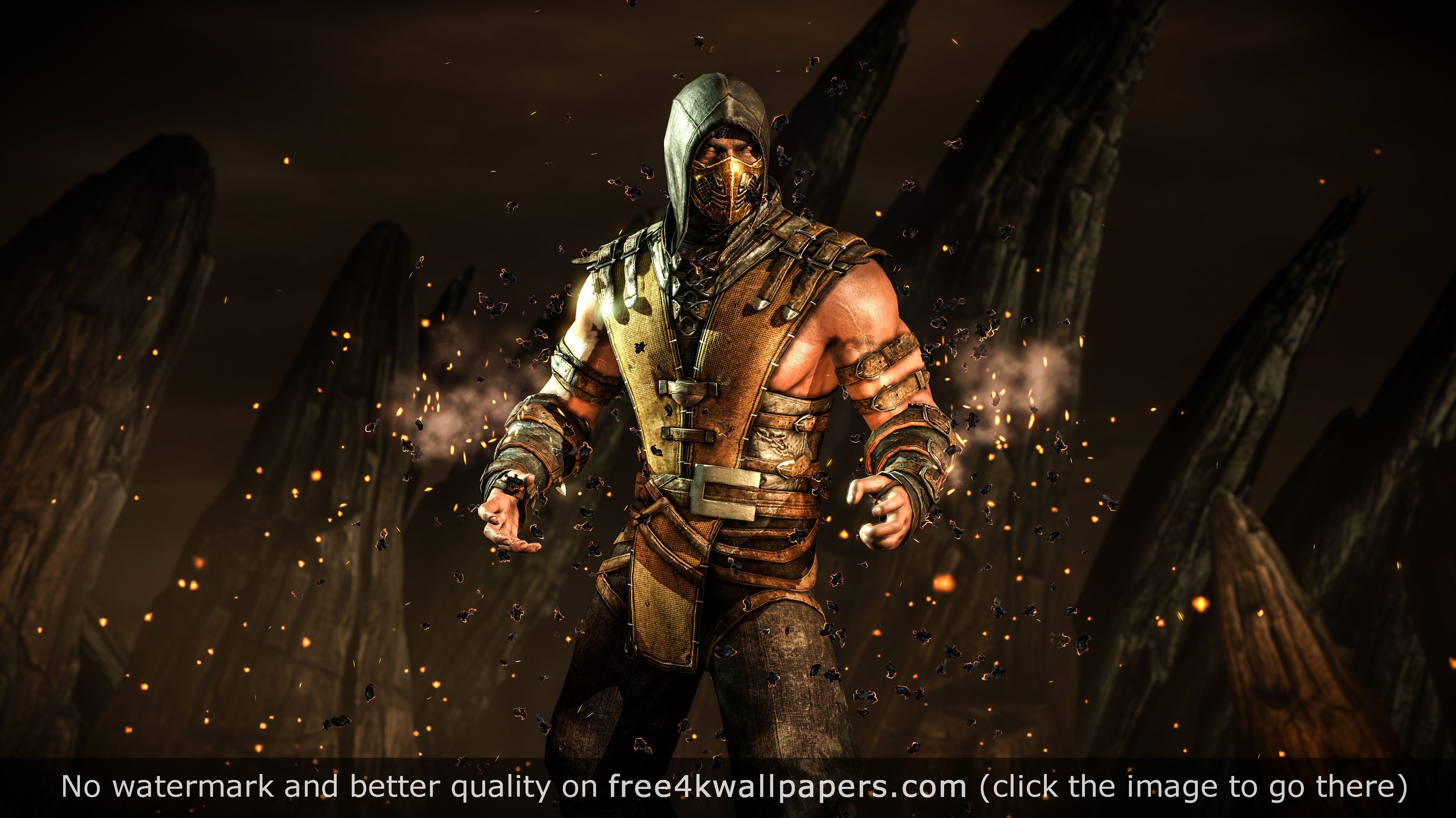 mortal kombat scorpion 4k desktopWallpapers