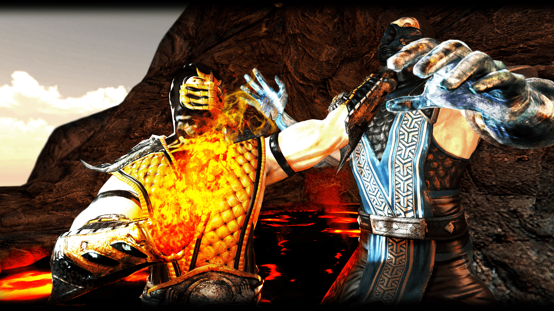 mortal kombat scorpion vs sub zero  Wallpapers