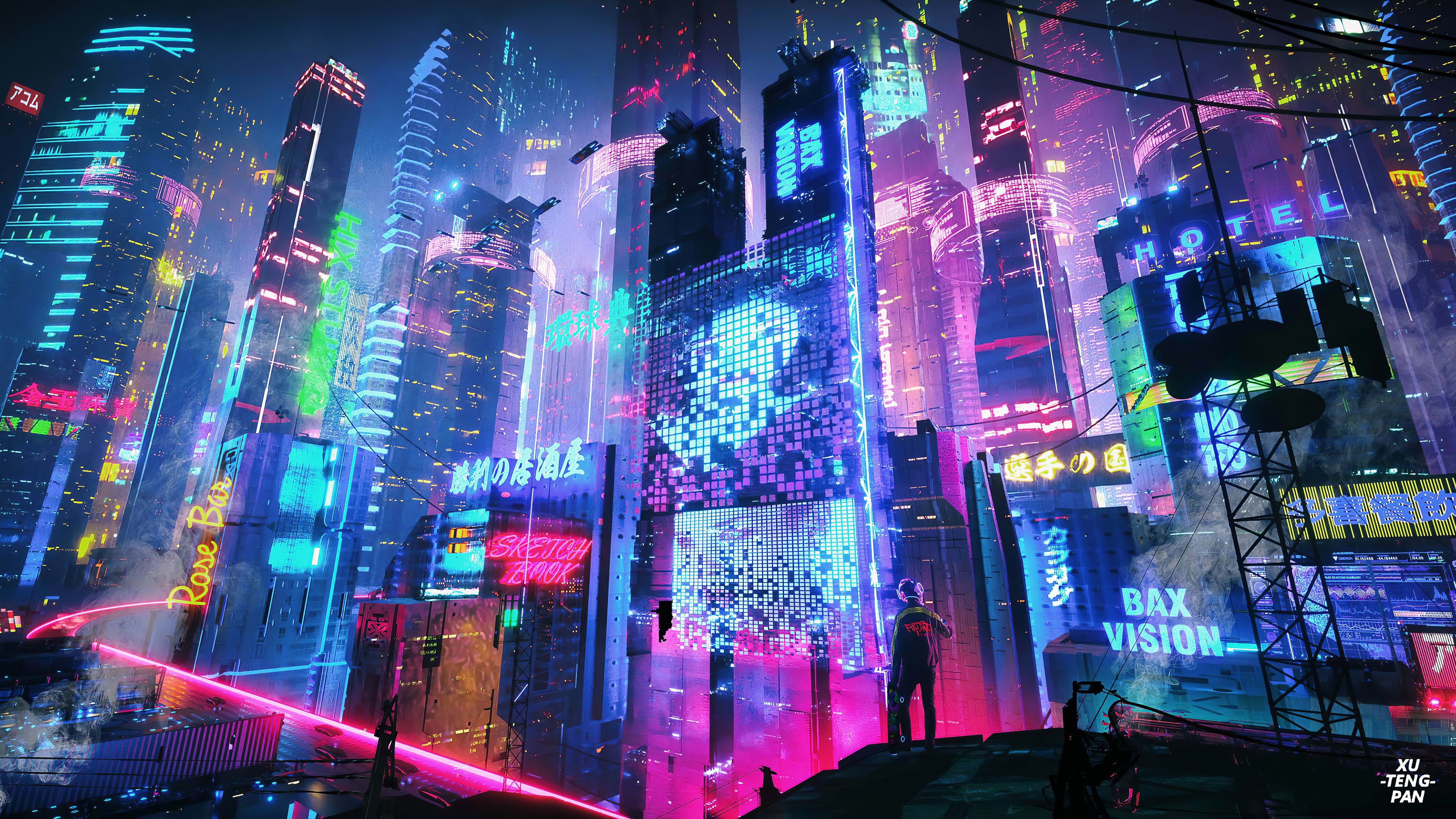 Neon Welcome To Night City Cyberpunk 2077 Wallpapers