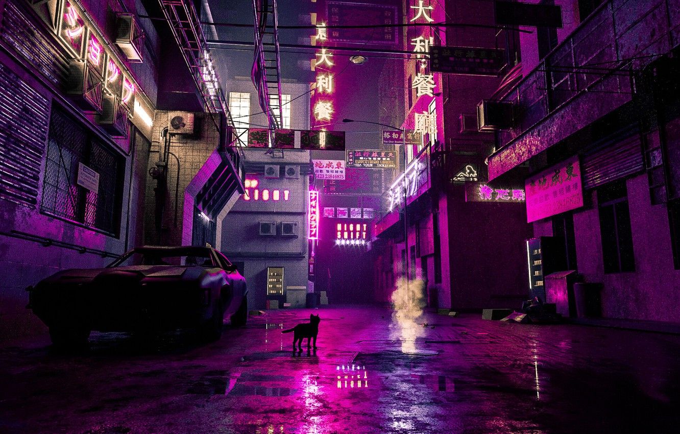 Neon Welcome To Night City Cyberpunk 2077 Wallpapers