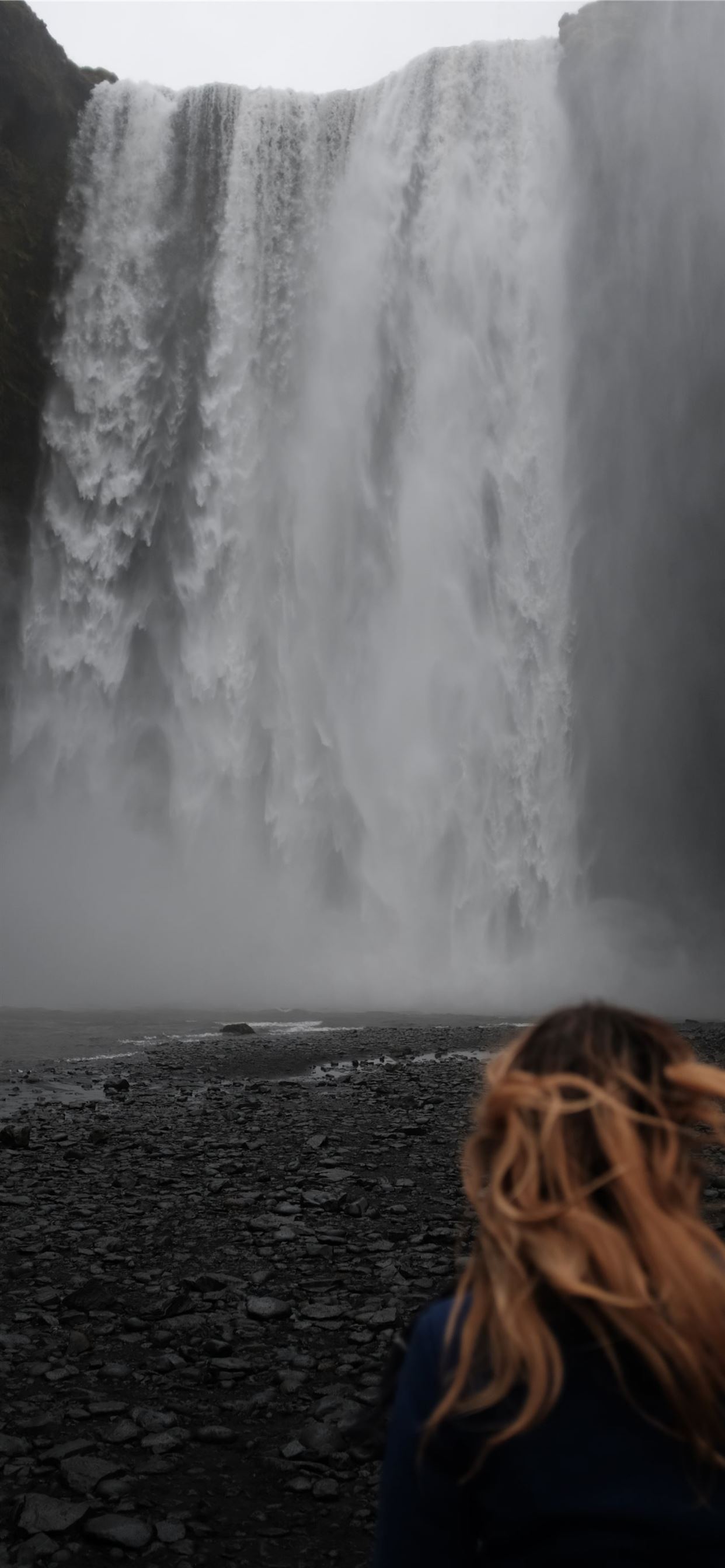 Alone In Beautiful Waterfall Landscape
 Wallpapers