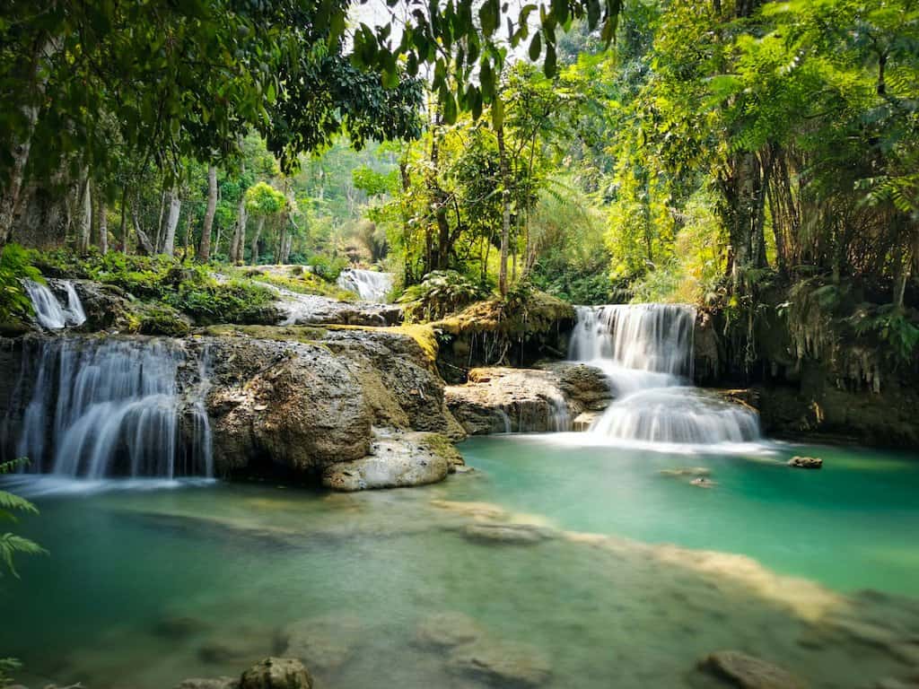 Alone In Beautiful Waterfall Landscape
 Wallpapers