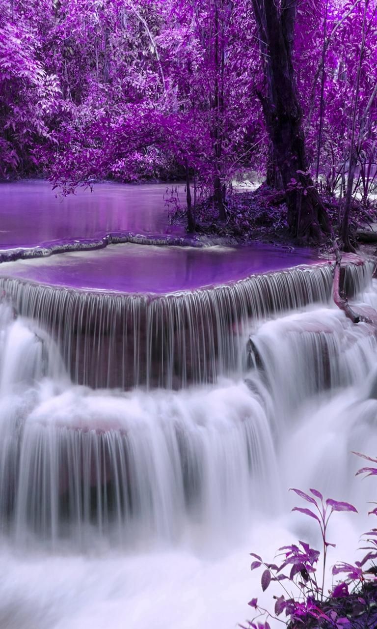 Alone In Beautiful Waterfall Landscape
 Wallpapers