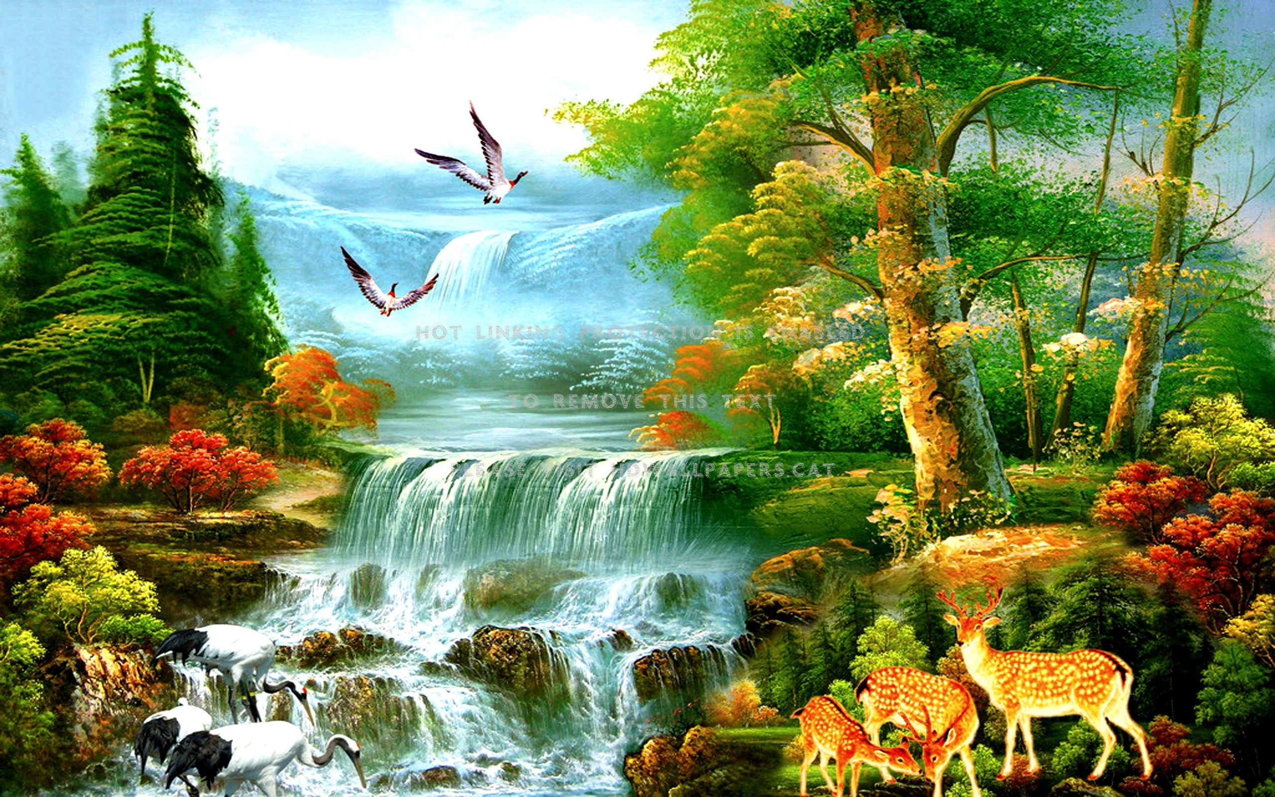 Alone In Beautiful Waterfall Landscape
 Wallpapers