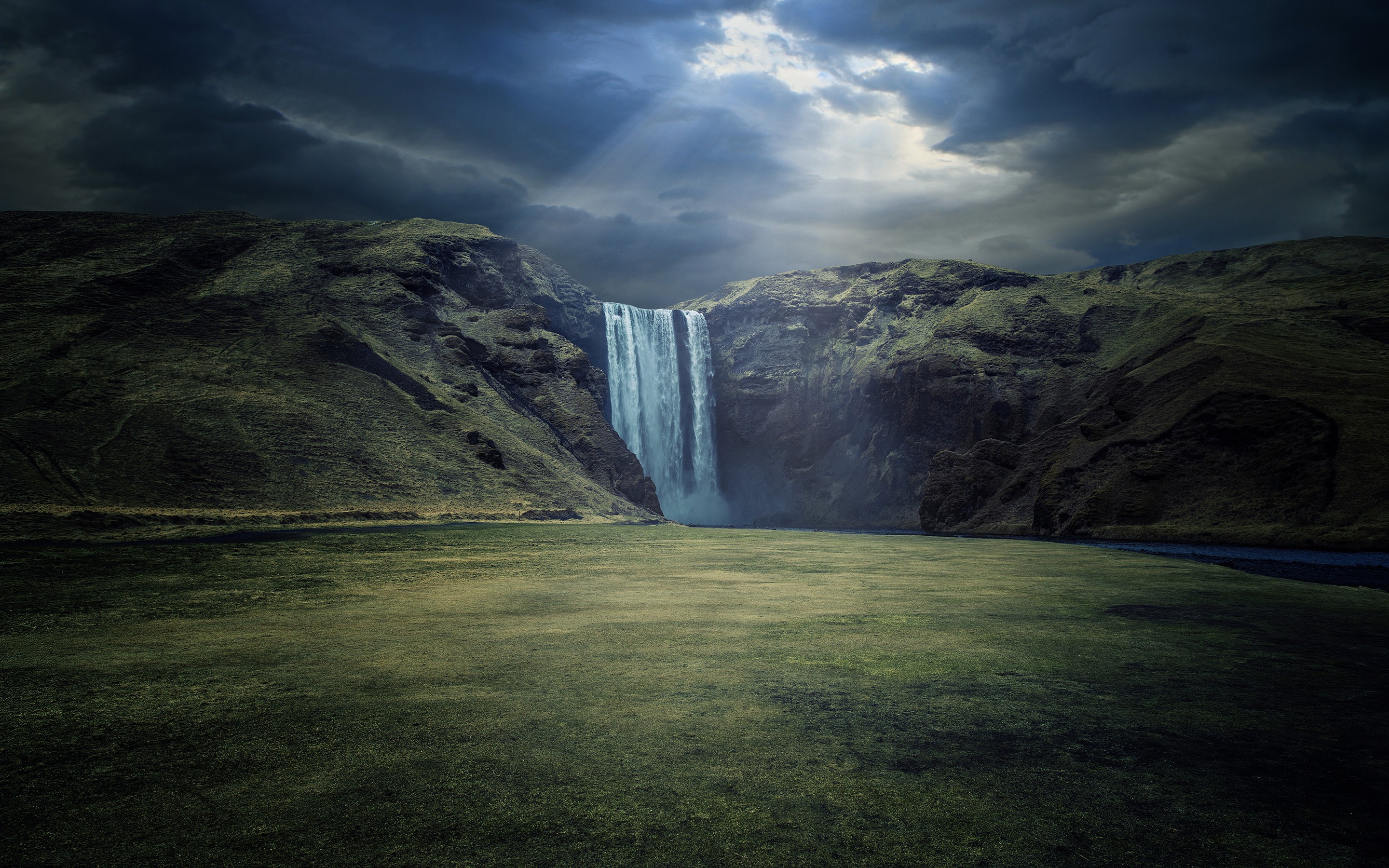 Alone In Beautiful Waterfall Landscape
 Wallpapers