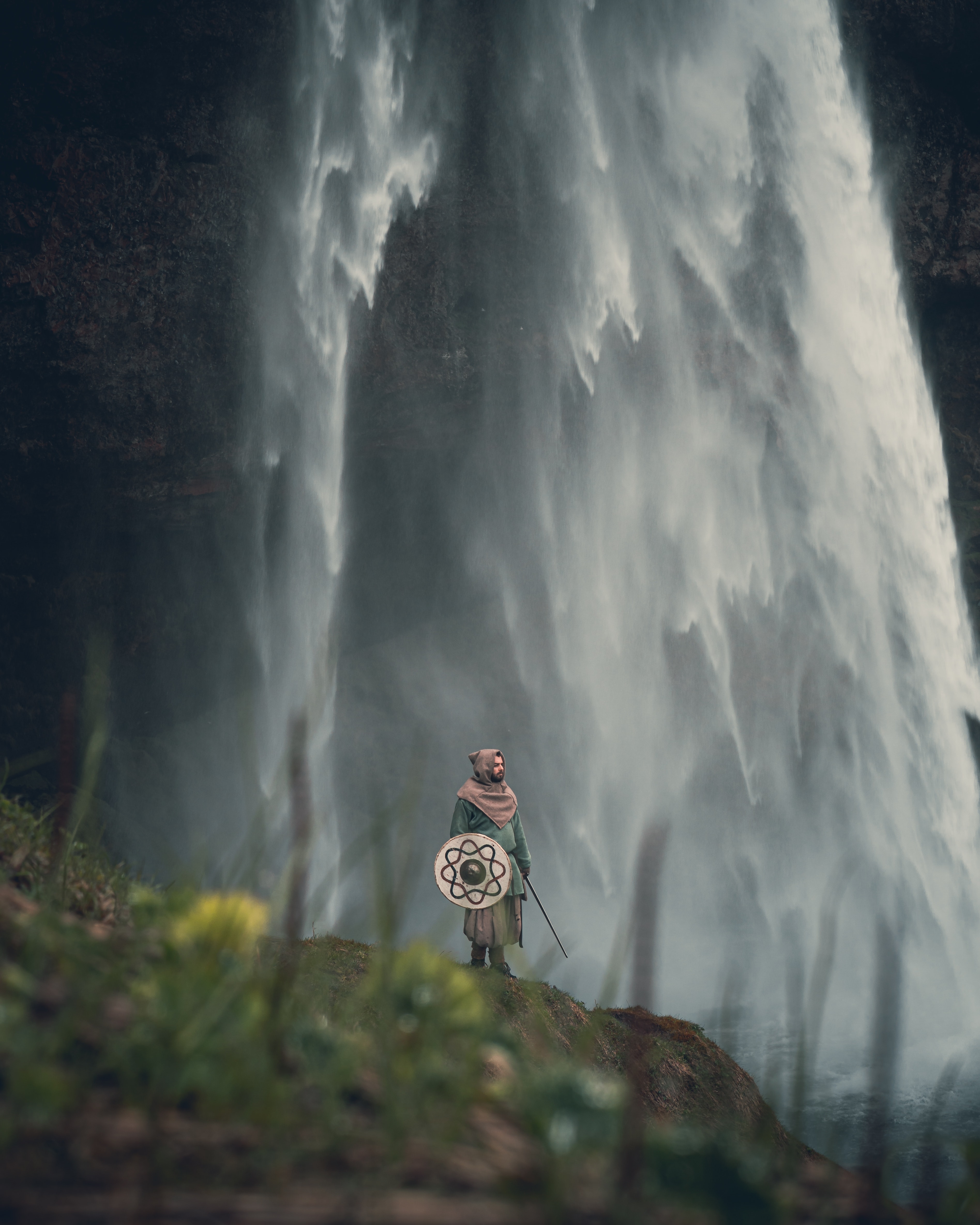 Alone In Beautiful Waterfall Landscape
 Wallpapers