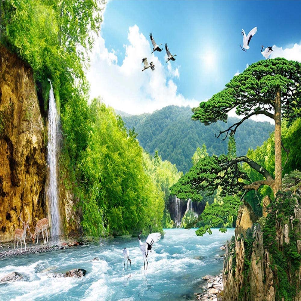 Alone In Beautiful Waterfall Landscape
 Wallpapers