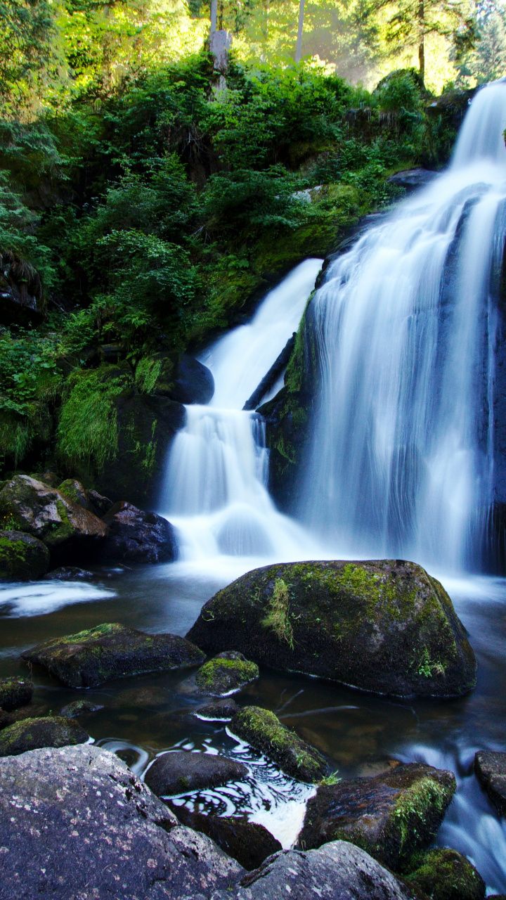 Alone In Beautiful Waterfall Landscape
 Wallpapers