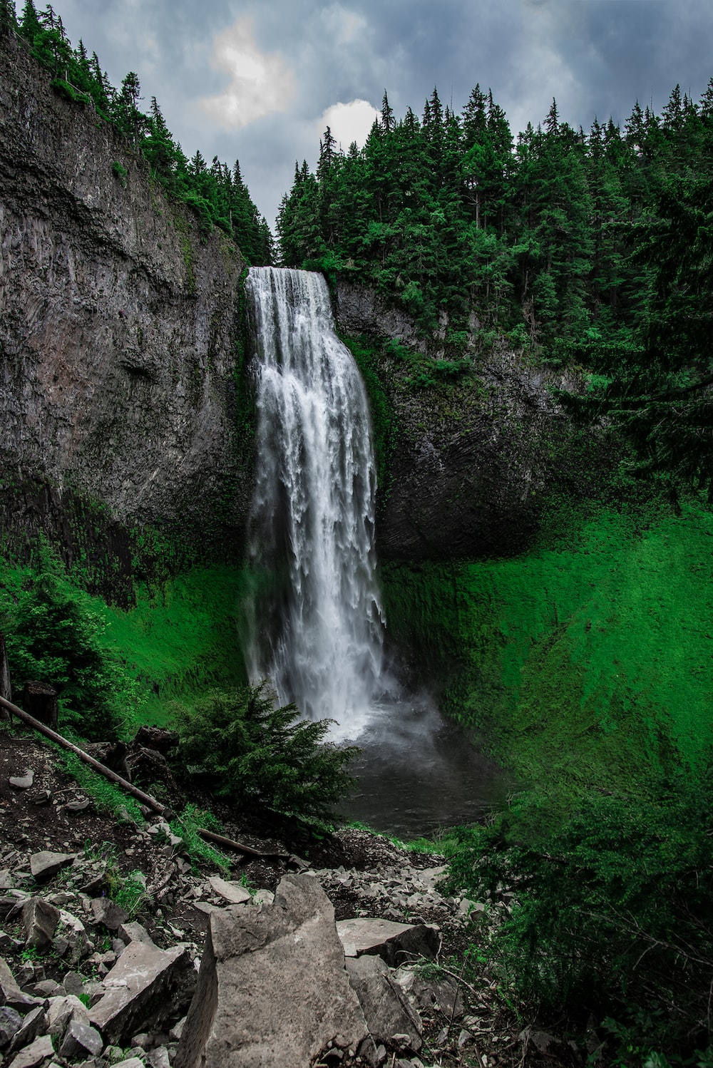 Alone In Beautiful Waterfall Landscape
 Wallpapers