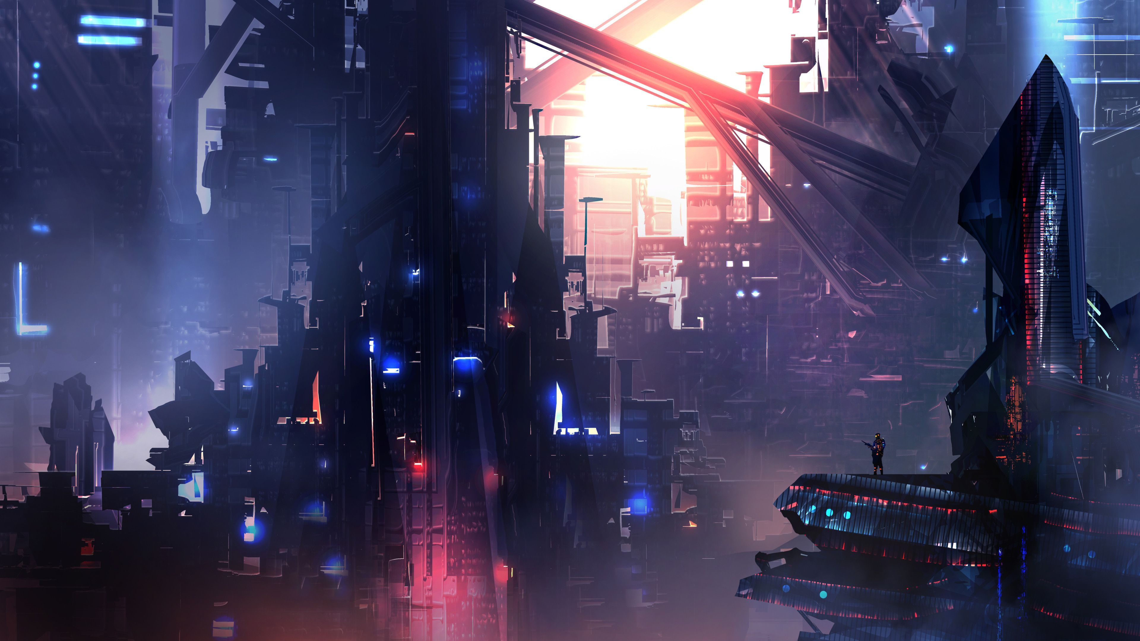 Cyberpunk Science Fiction Futuristic City And Police
 Wallpapers