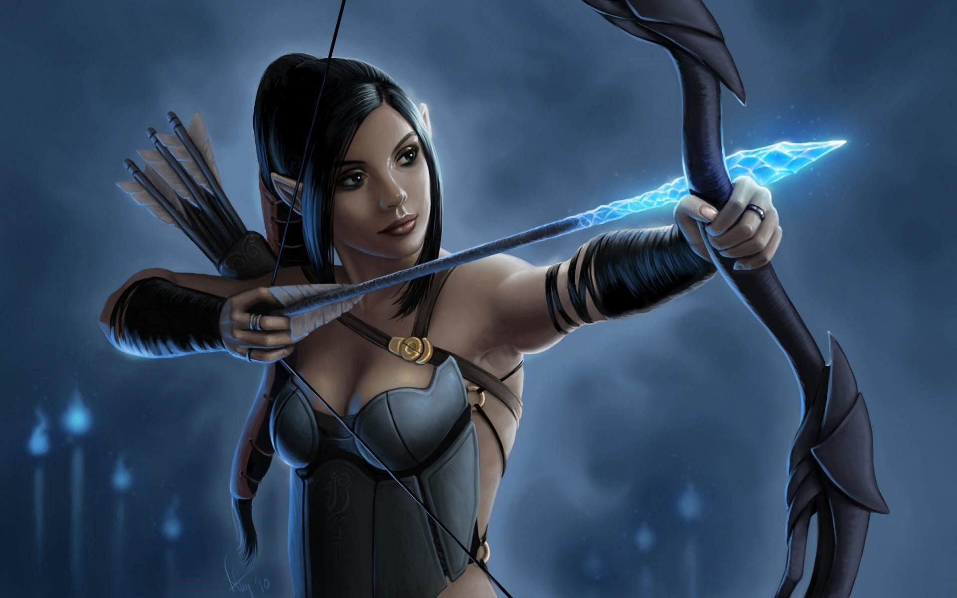 Elf  Woman Archer Warrior
 Wallpapers