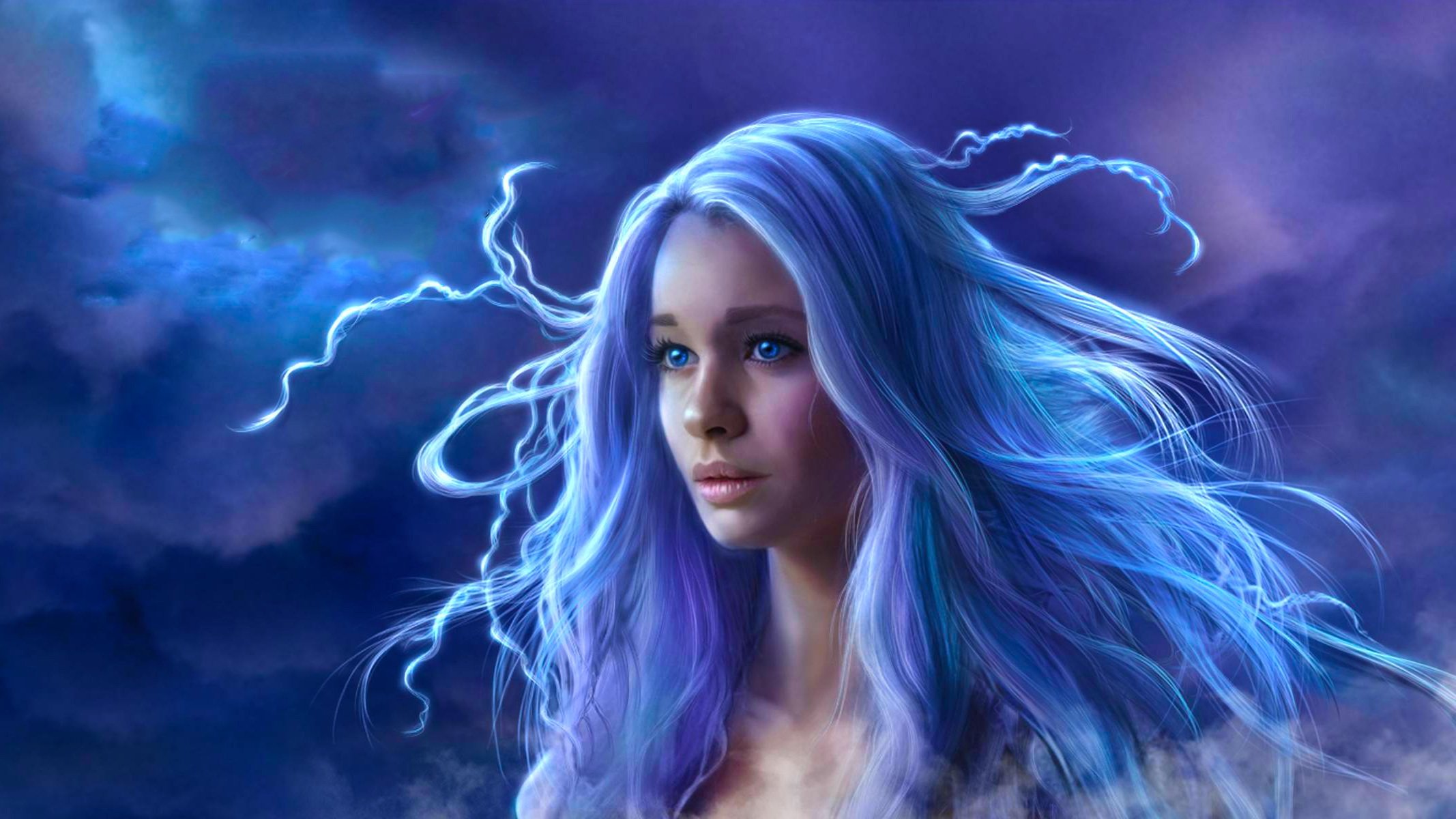 Fantasy Blue Girl
 Wallpapers