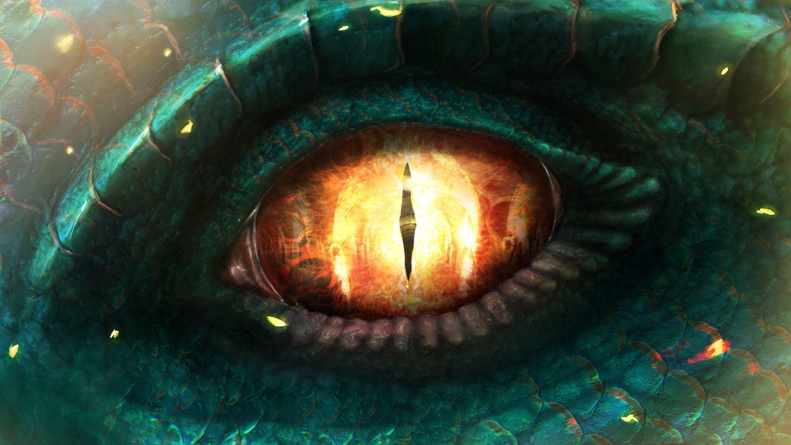 Fantasy Dragon Face Yellow Eyes
 Wallpapers