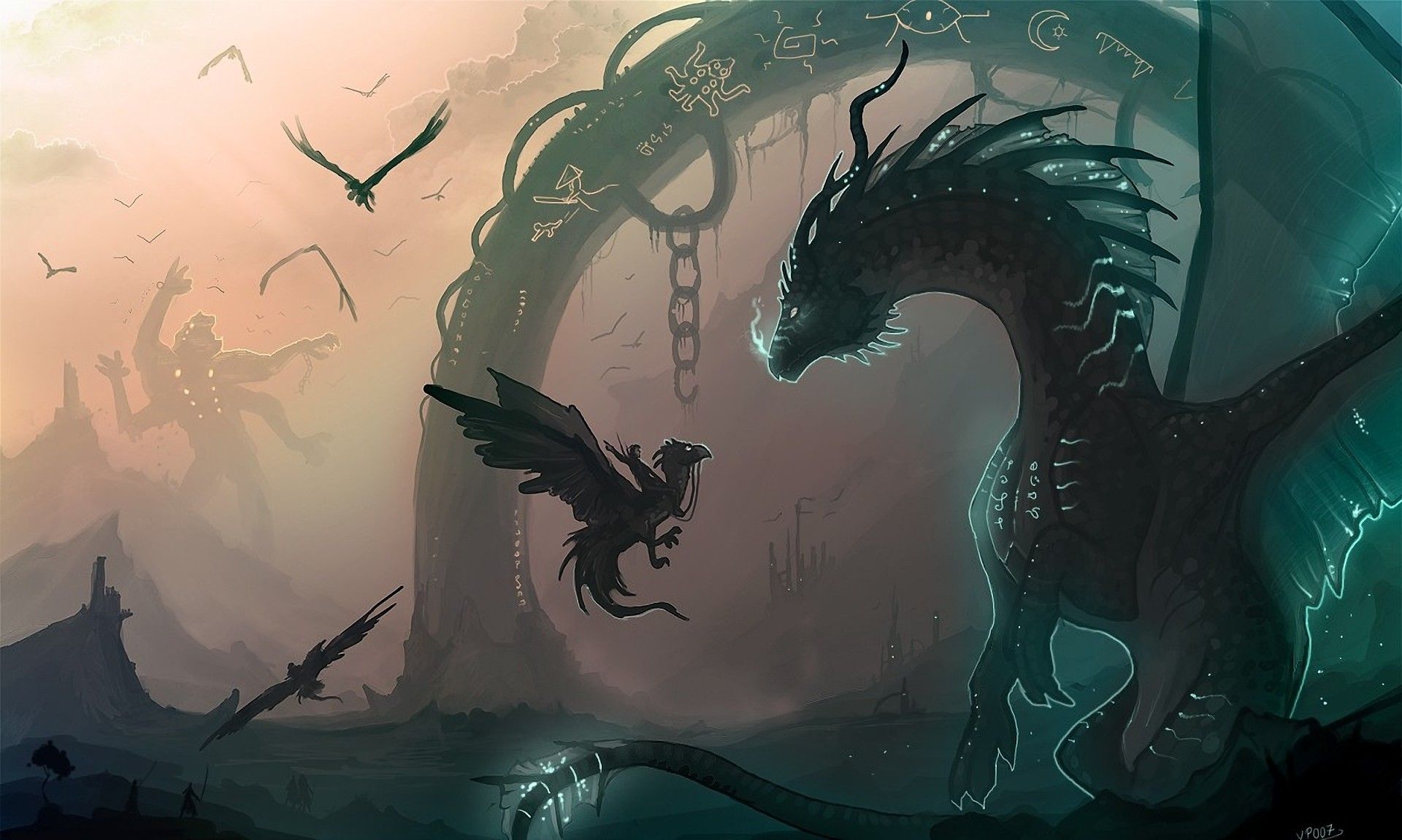 Fantasy Hd Cool Dragon Art
 Wallpapers