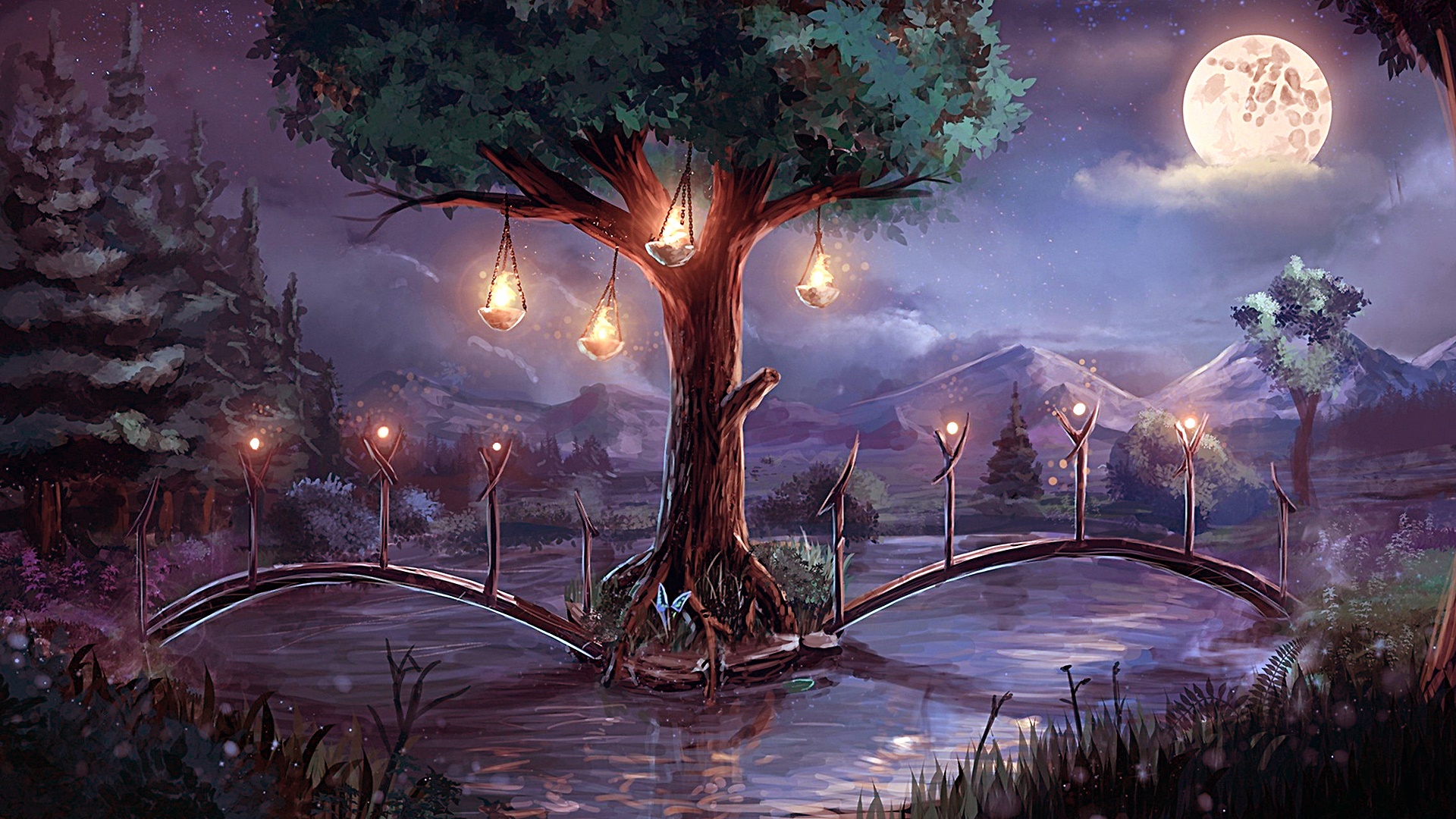 Fantasy Moon Landscape
 Wallpapers