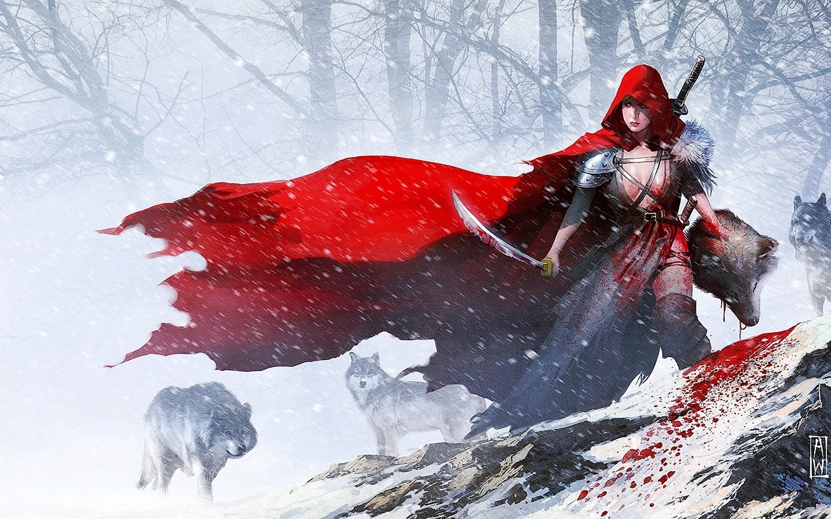 Fantasy Red Riding Hood Wallpapers