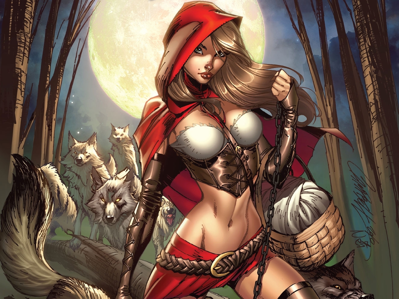 Fantasy Red Riding Hood Wallpapers