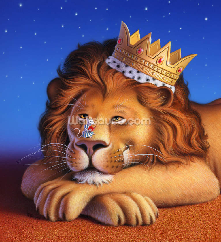 Girl Dreaming With Lion
 Wallpapers