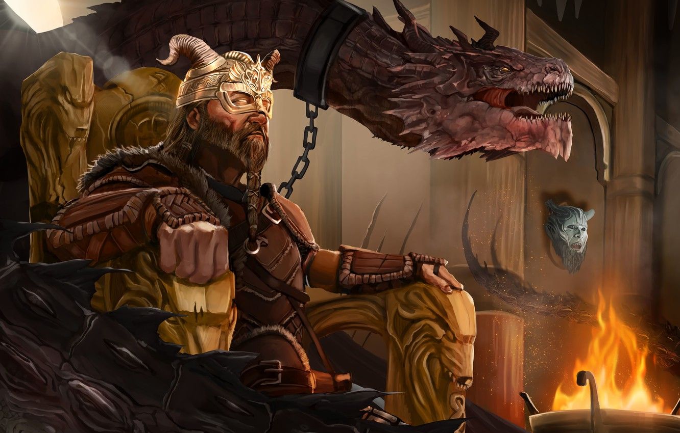 King Vs Dragon Fantasy Art
 Wallpapers