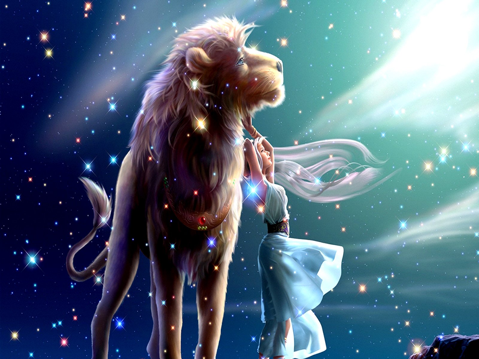 Lion Roar Colorful Fantasy Artwork
 Wallpapers