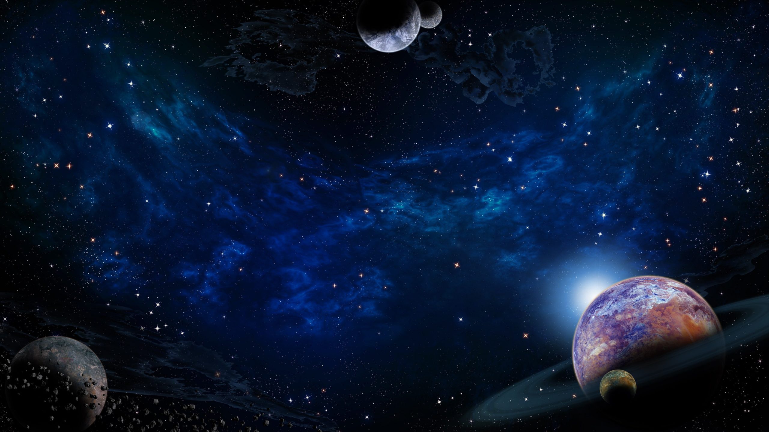 Planet Rising Over Galaxy
 Wallpapers