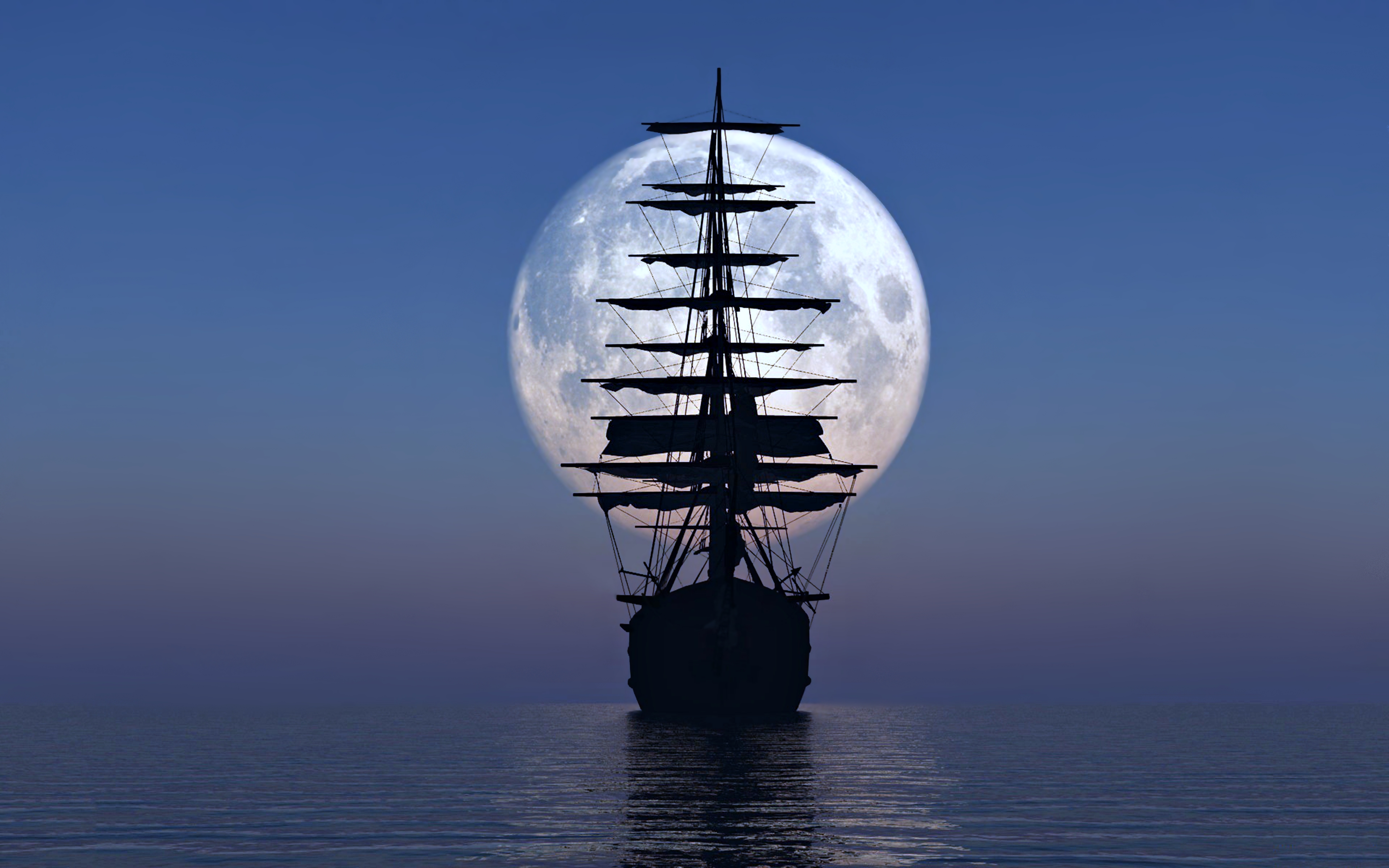 Sails Ship In Ocean
 Wallpapers