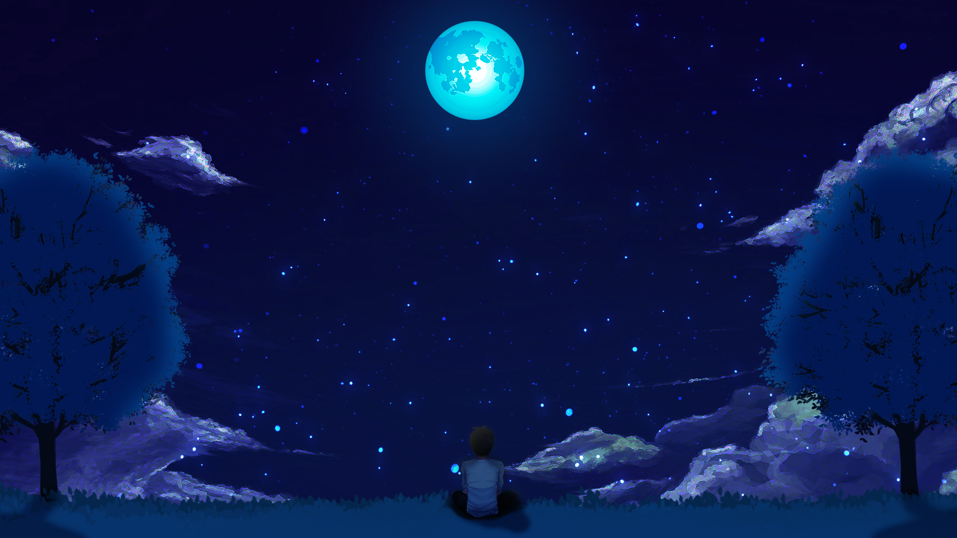 Staring At The Moon
 Wallpapers