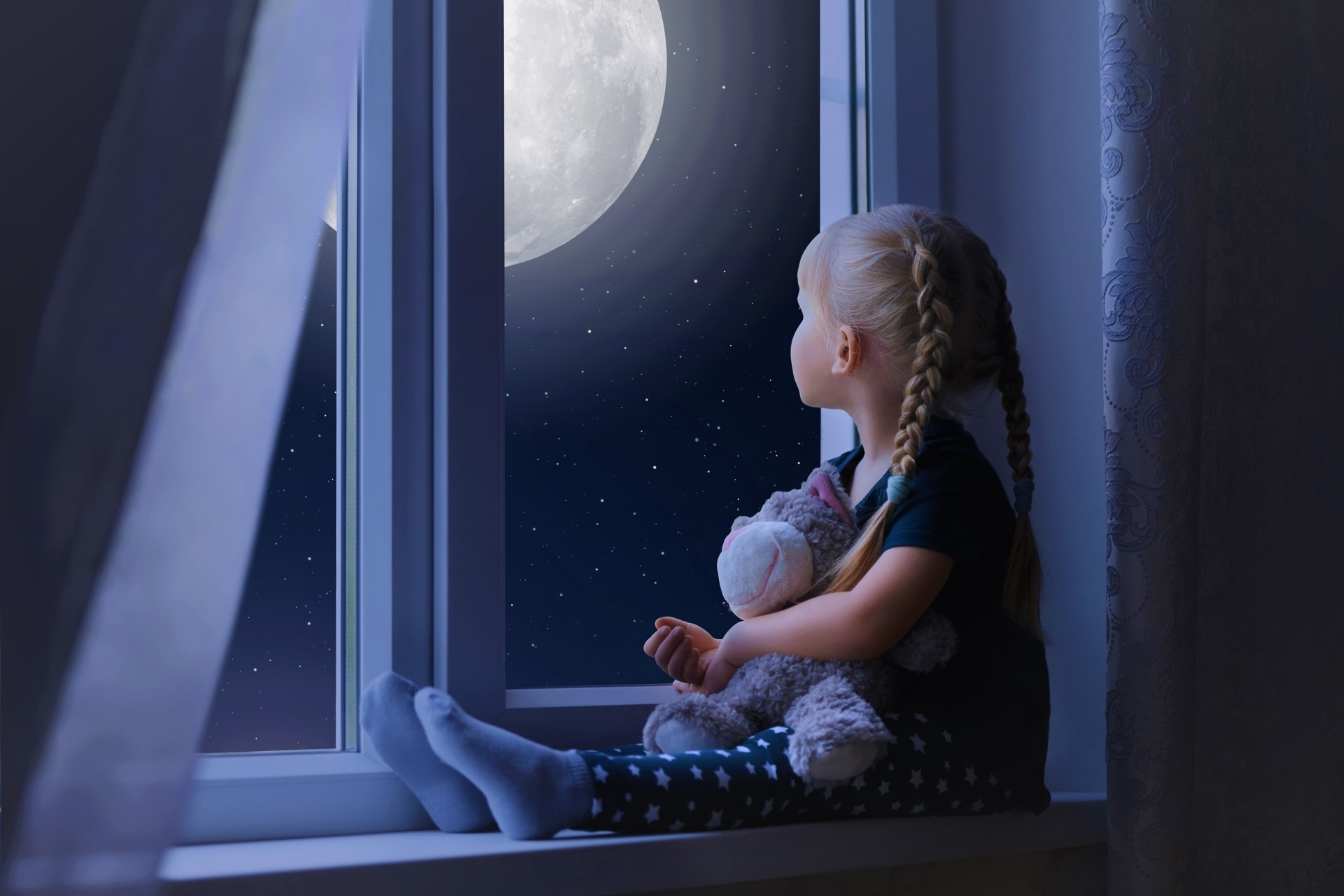 Staring At The Moon
 Wallpapers