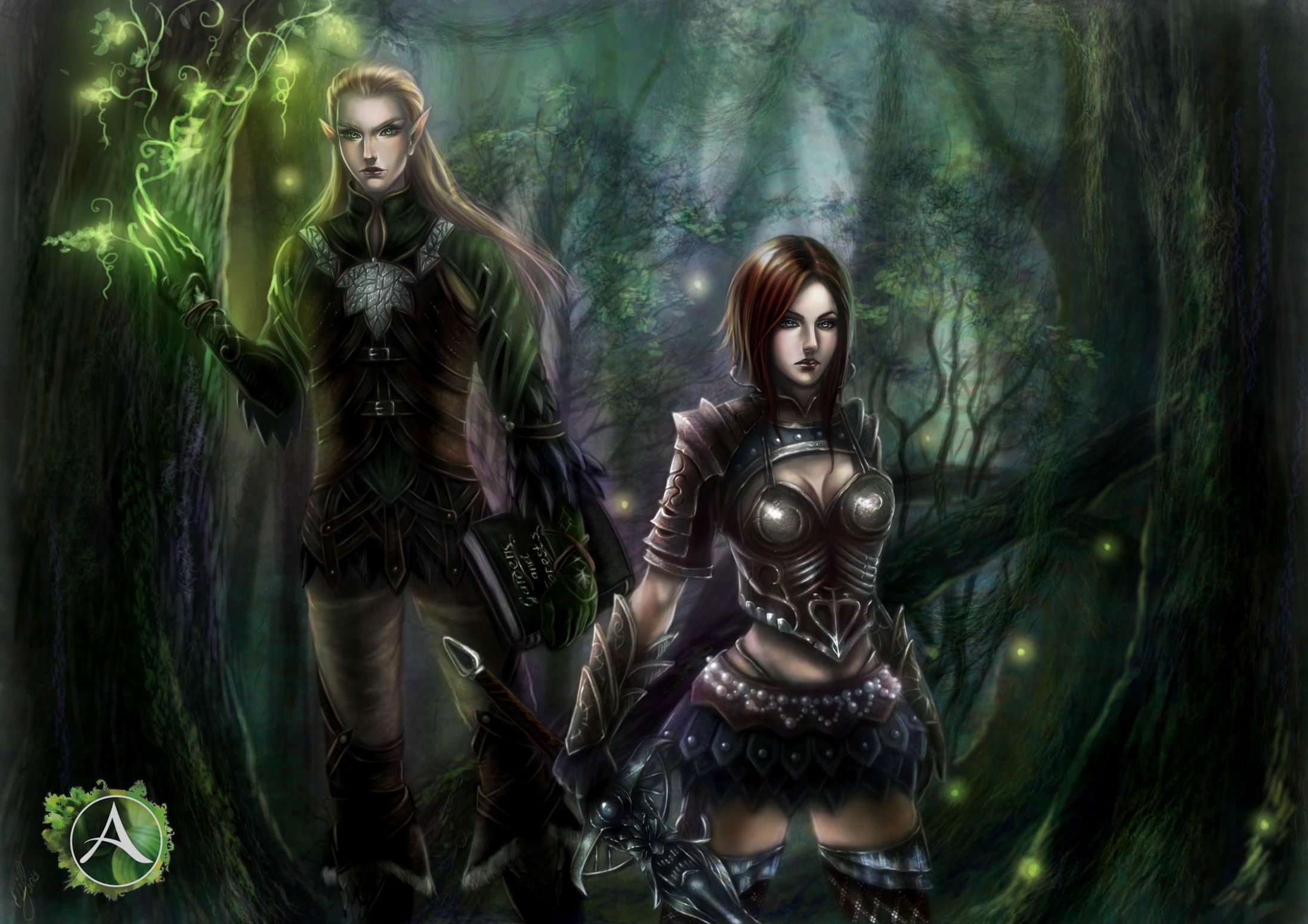 Warrior Girl In Forest
 Wallpapers