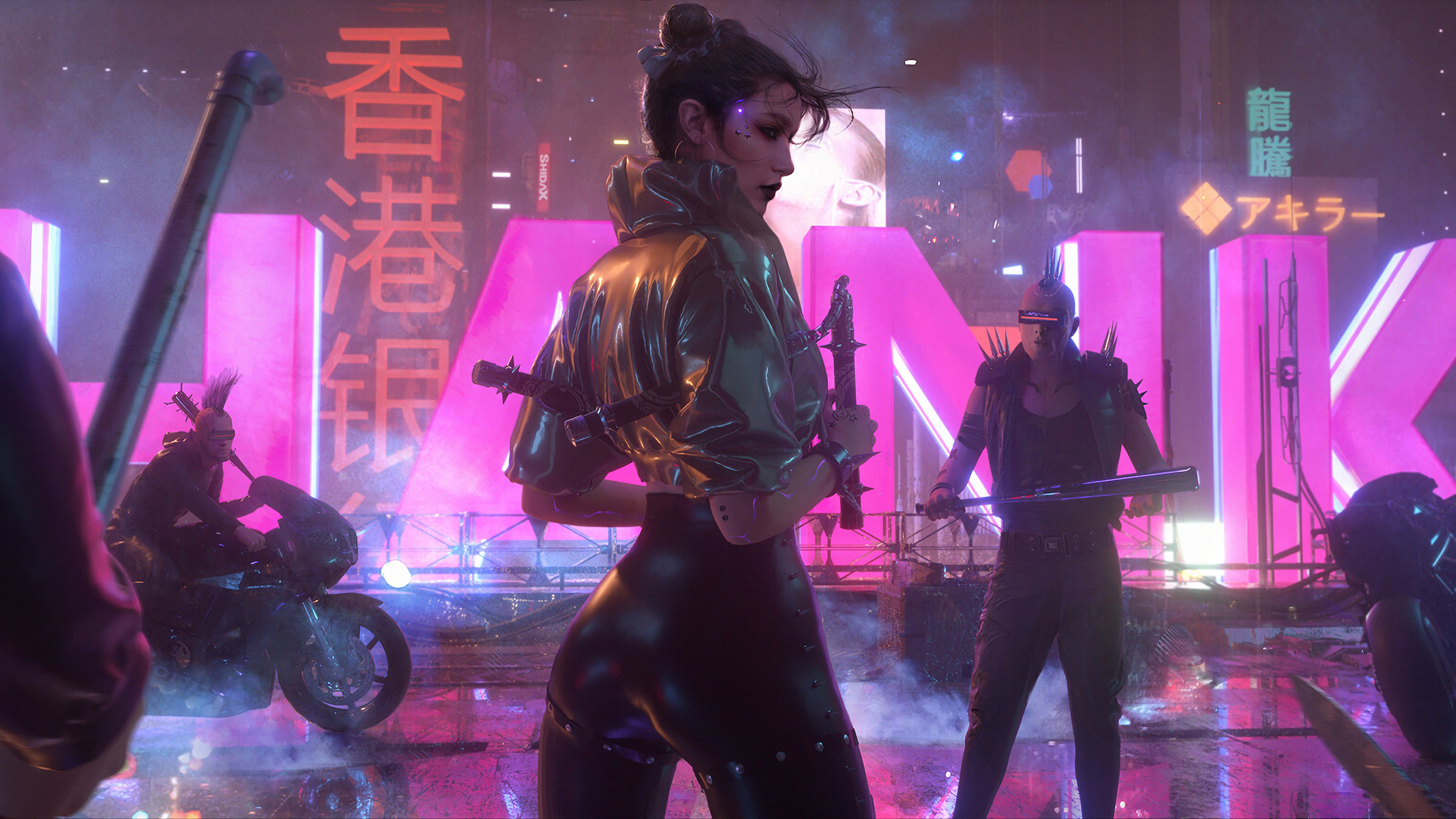 Woman In Cyberpunk City
 Wallpapers