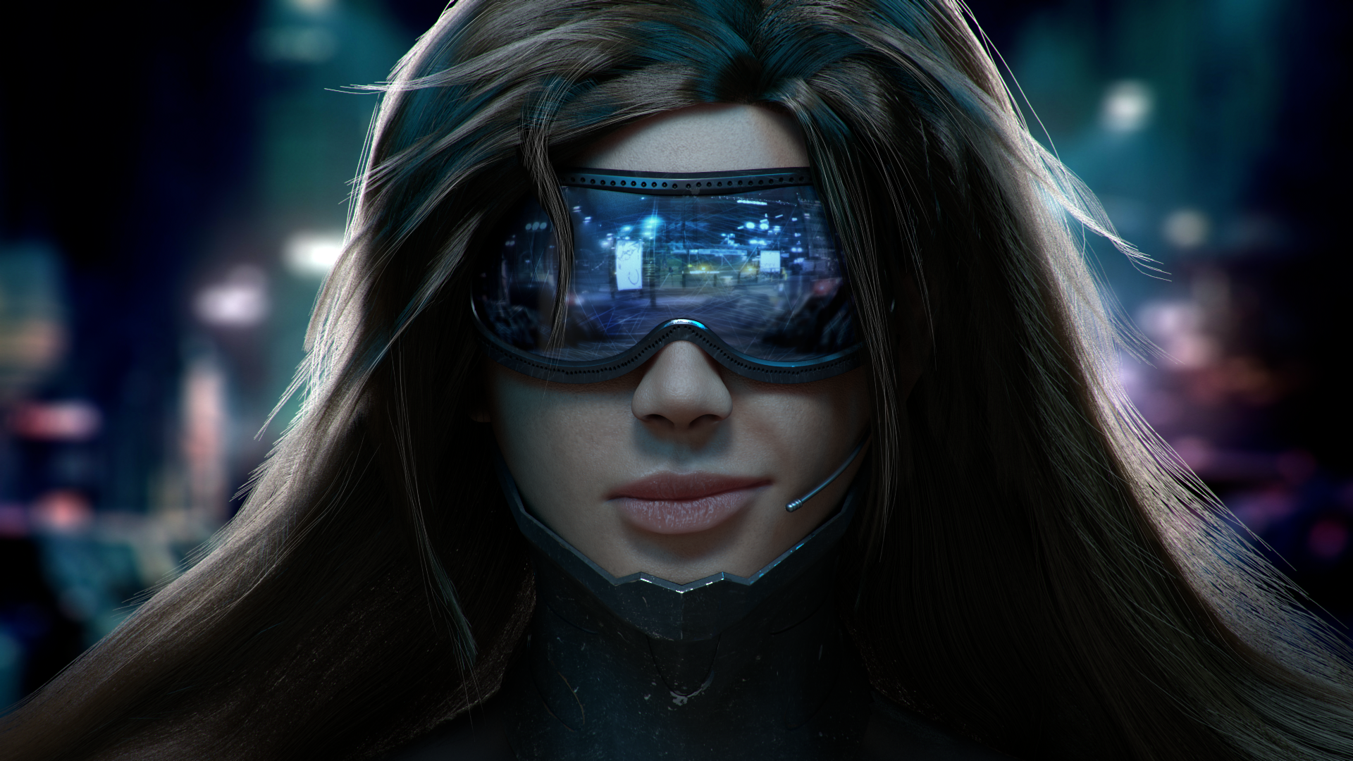 Woman In Cyberpunk City
 Wallpapers