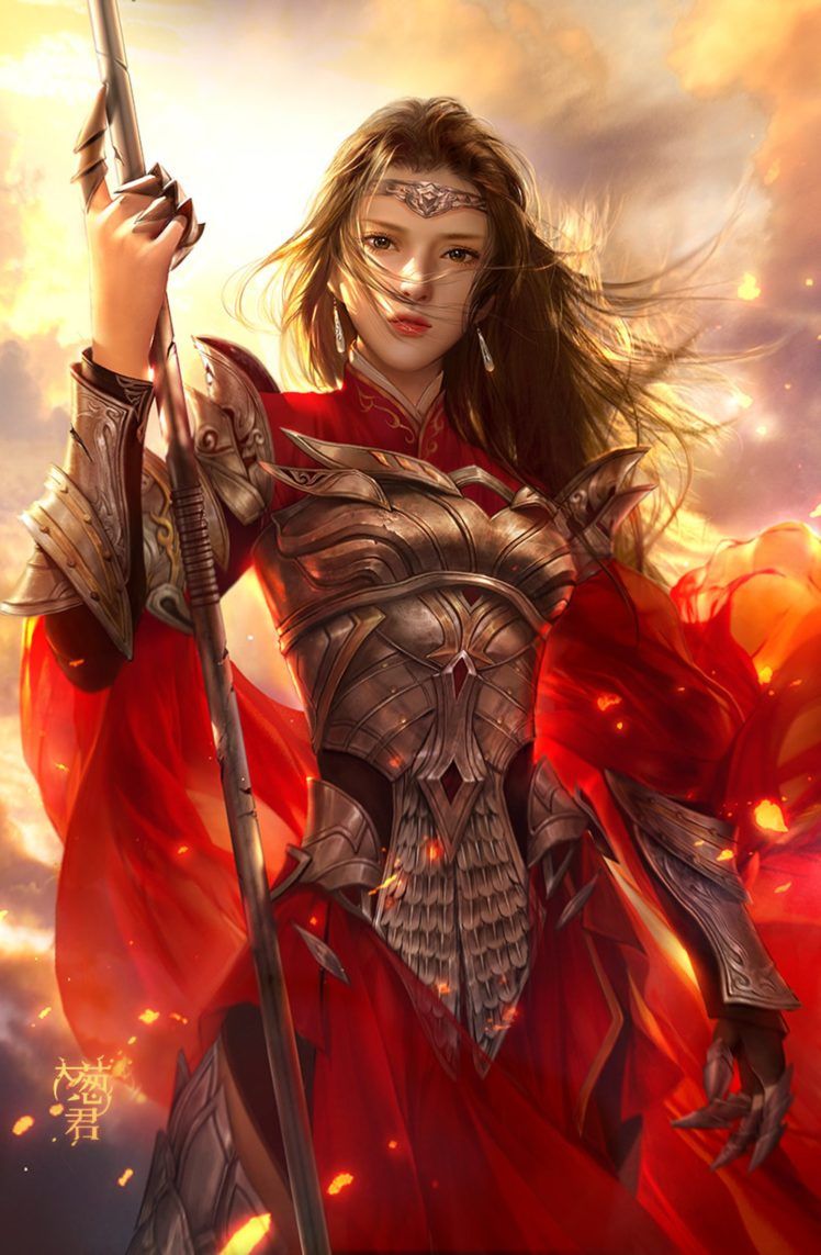 Women Warrior Long Hair Fantasy Girl
 Wallpapers