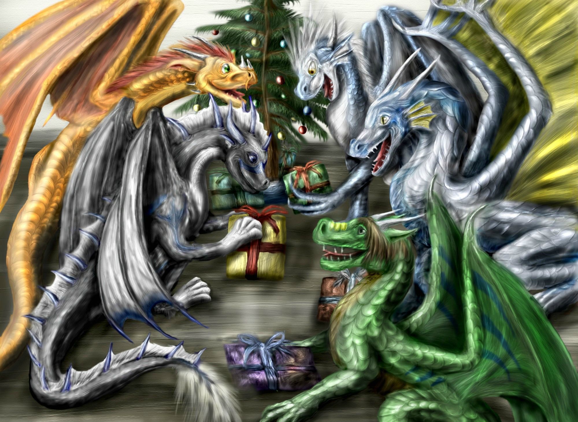 Christmas Dragon Wallpapers