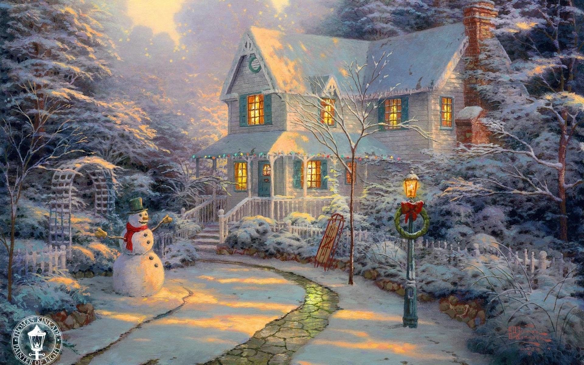 Christmas Thomas Kinkade Winter Wallpapers