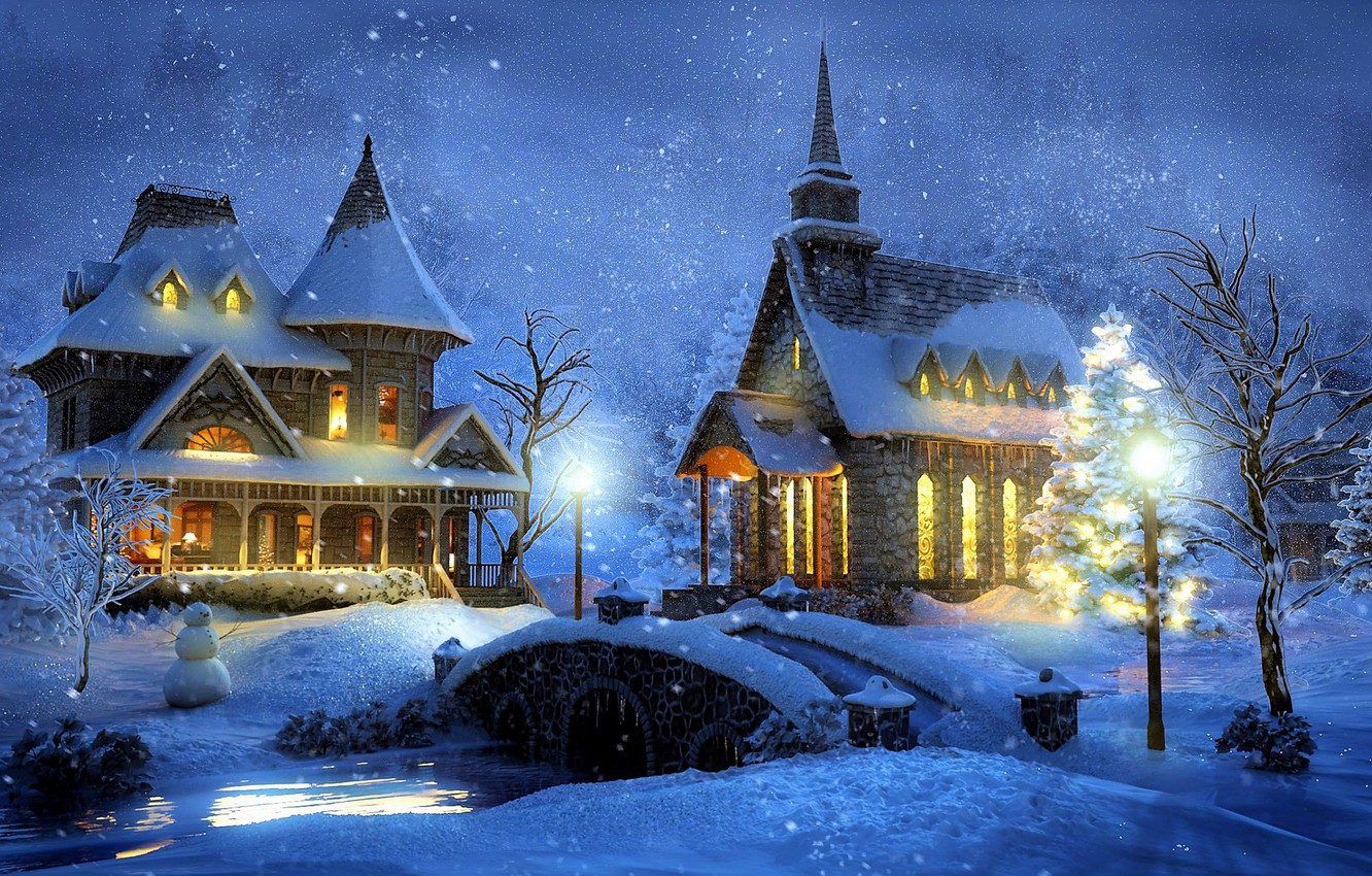 Christmas Thomas Kinkade Winter Wallpapers