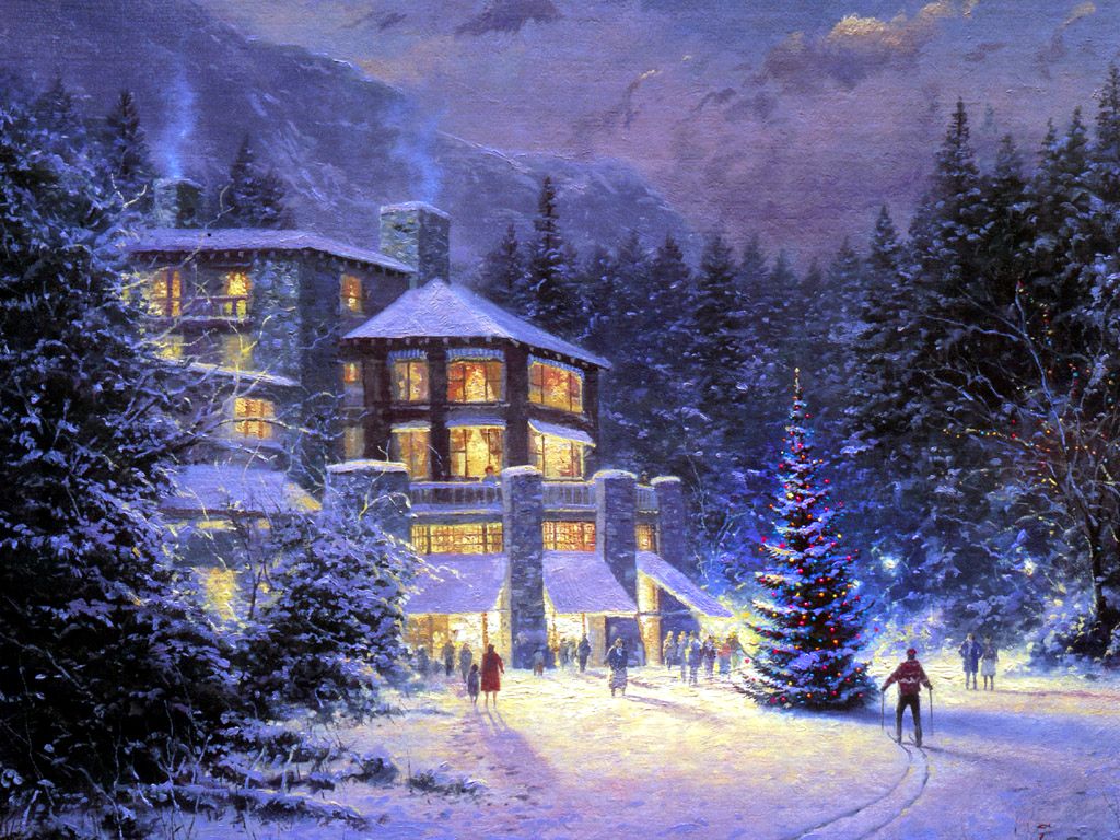 Christmas Thomas Kinkade Winter Wallpapers