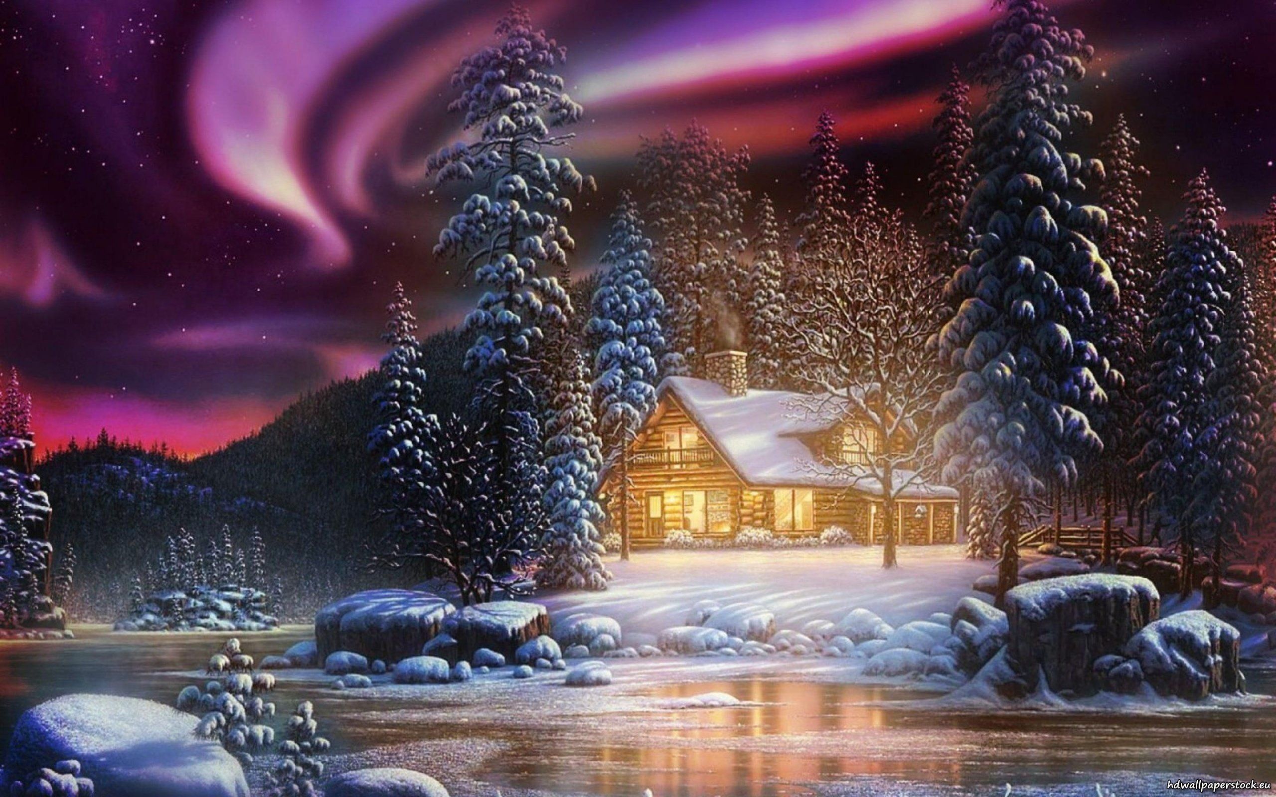 Christmas Thomas Kinkade Winter Wallpapers