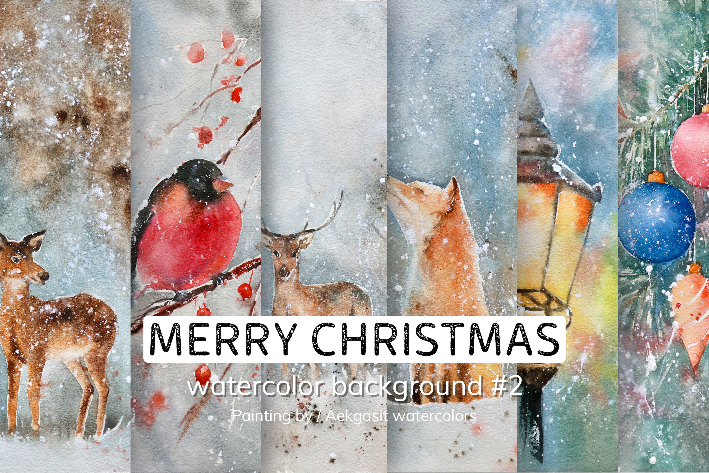 Christmas Watercolor Wallpapers