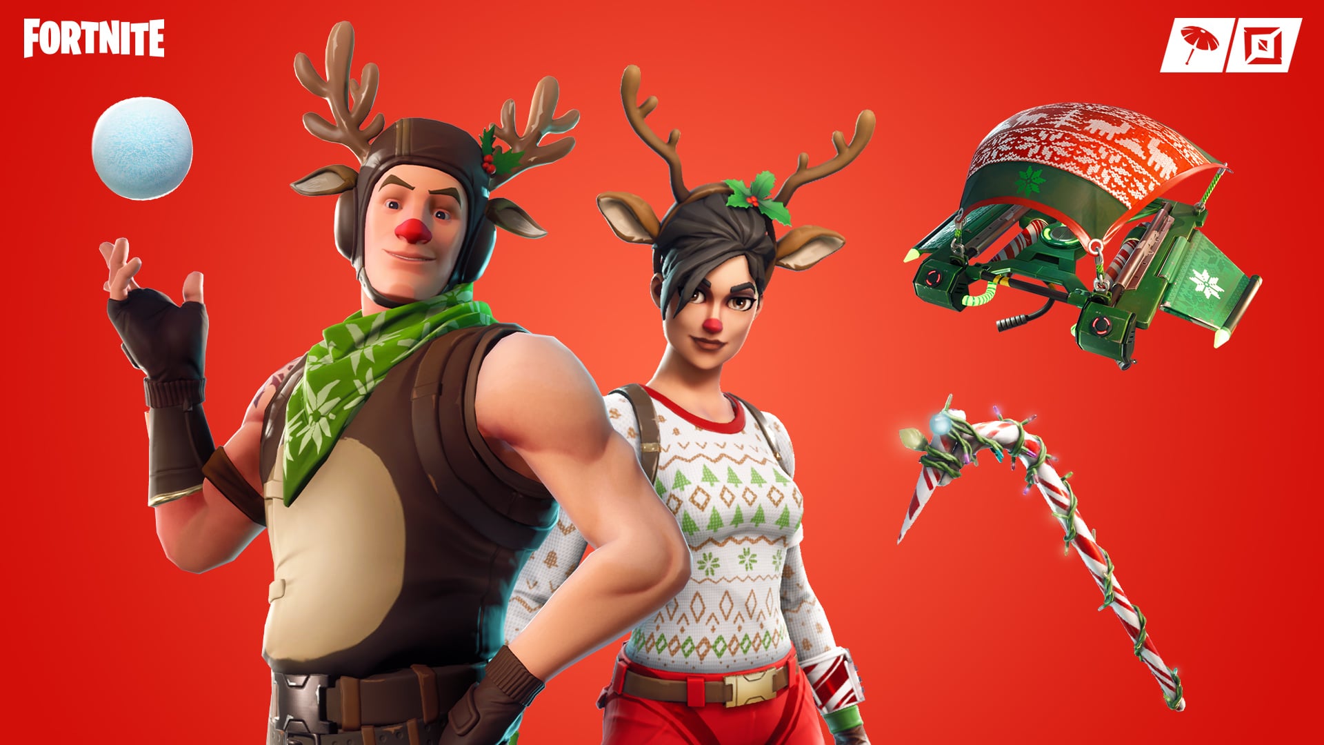 Christmas With Red Nose Raider Fortnite Wallpapers