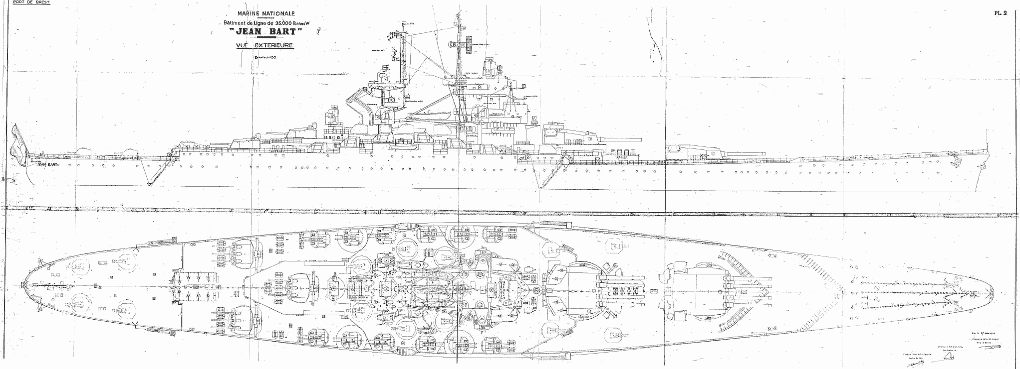 French Battleship Jean Bart (1940) Wallpapers